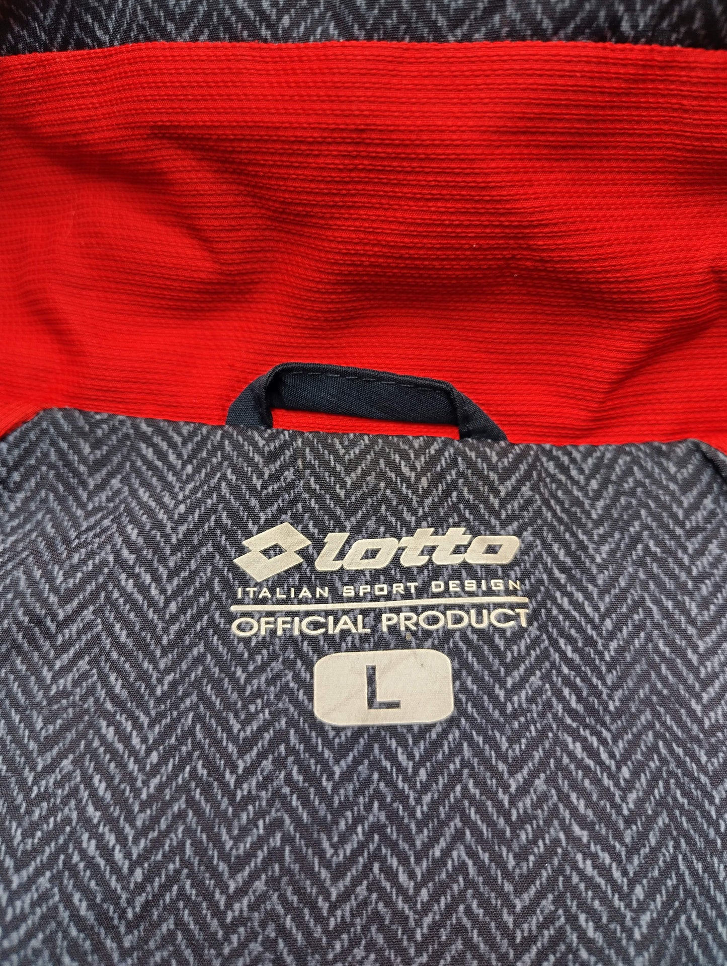 Close-up of Lotto label on jacket