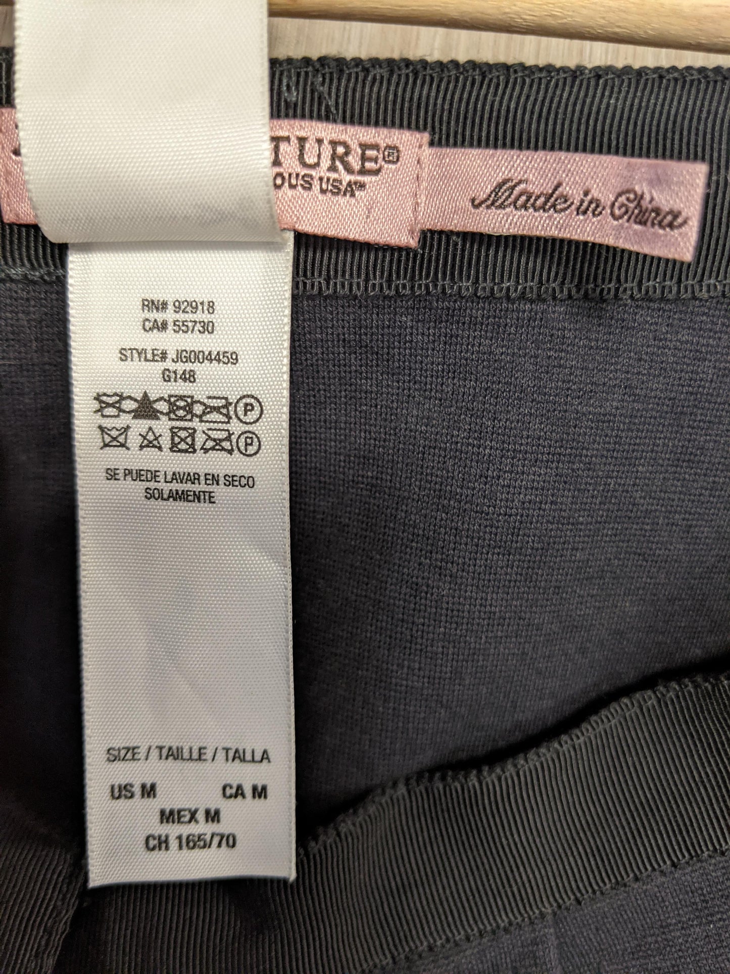 Another view of the label and care instructions