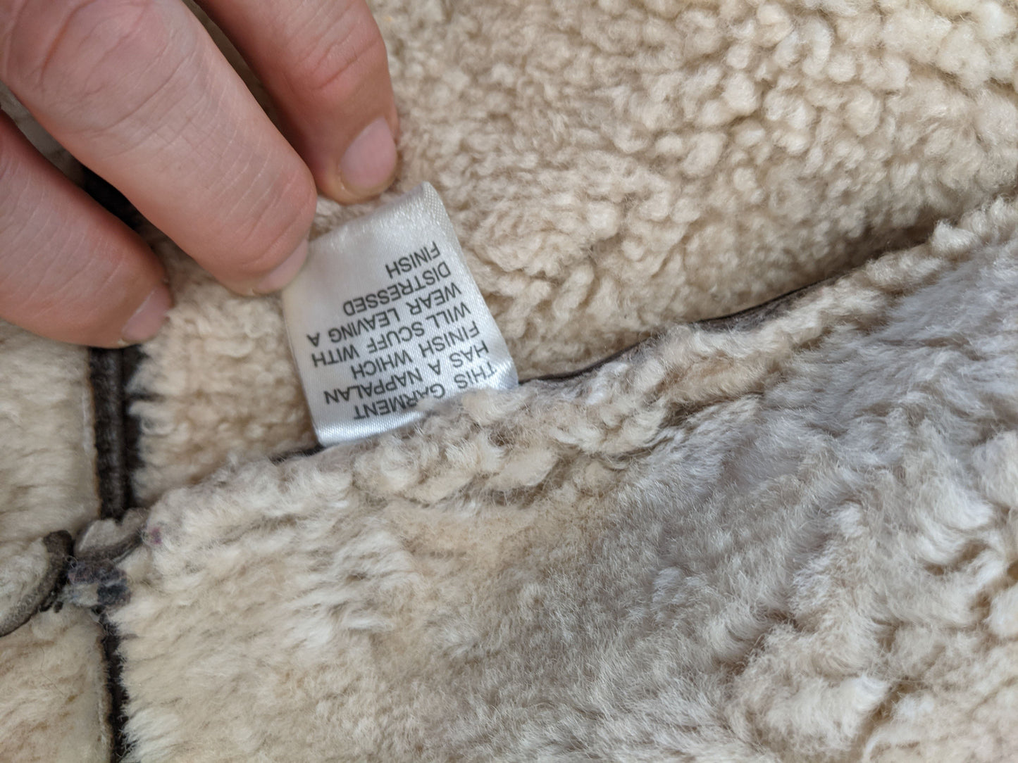 Close-up of the care label