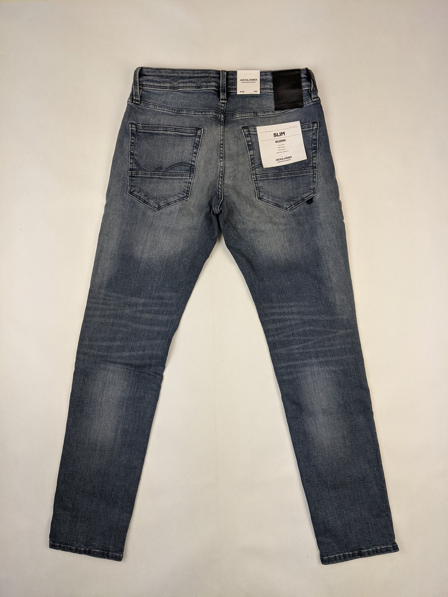 Back view of Jack & Jones Glenn Slim Fit Blue Jeans