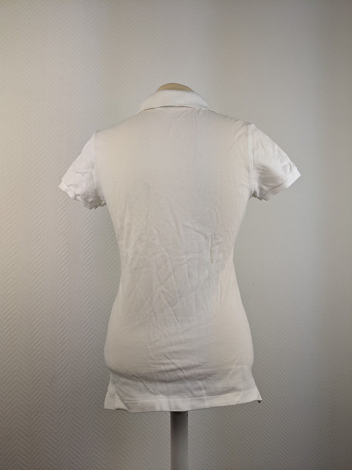 Back view of Ralph Lauren white polo shirt
