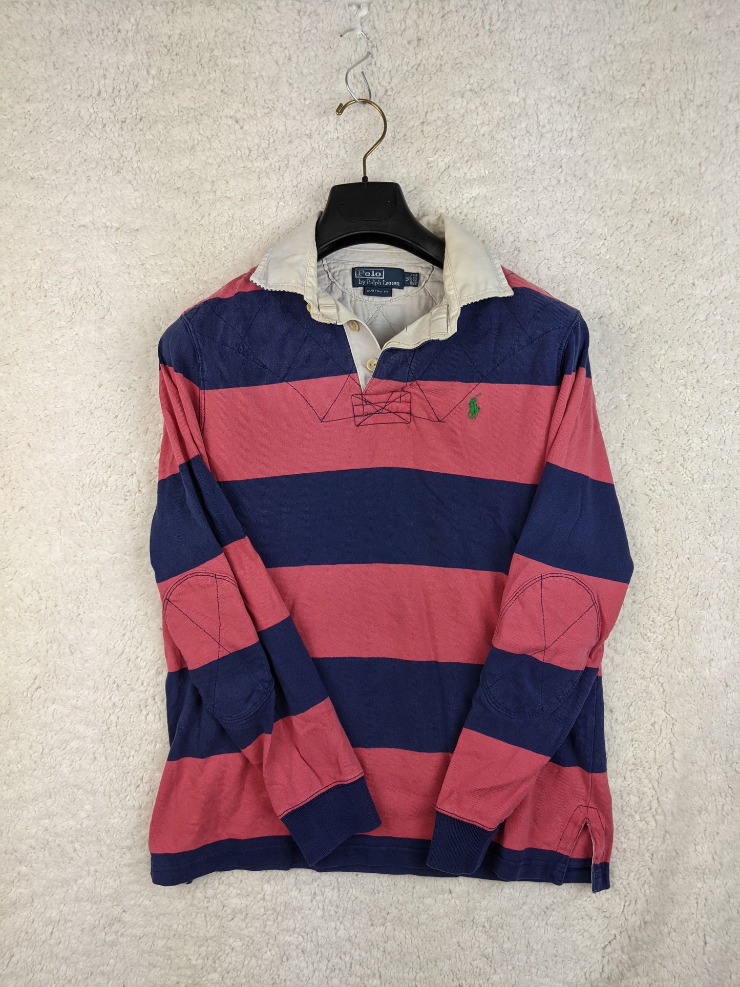 Front view of Ralph Lauren striped rugby shirt