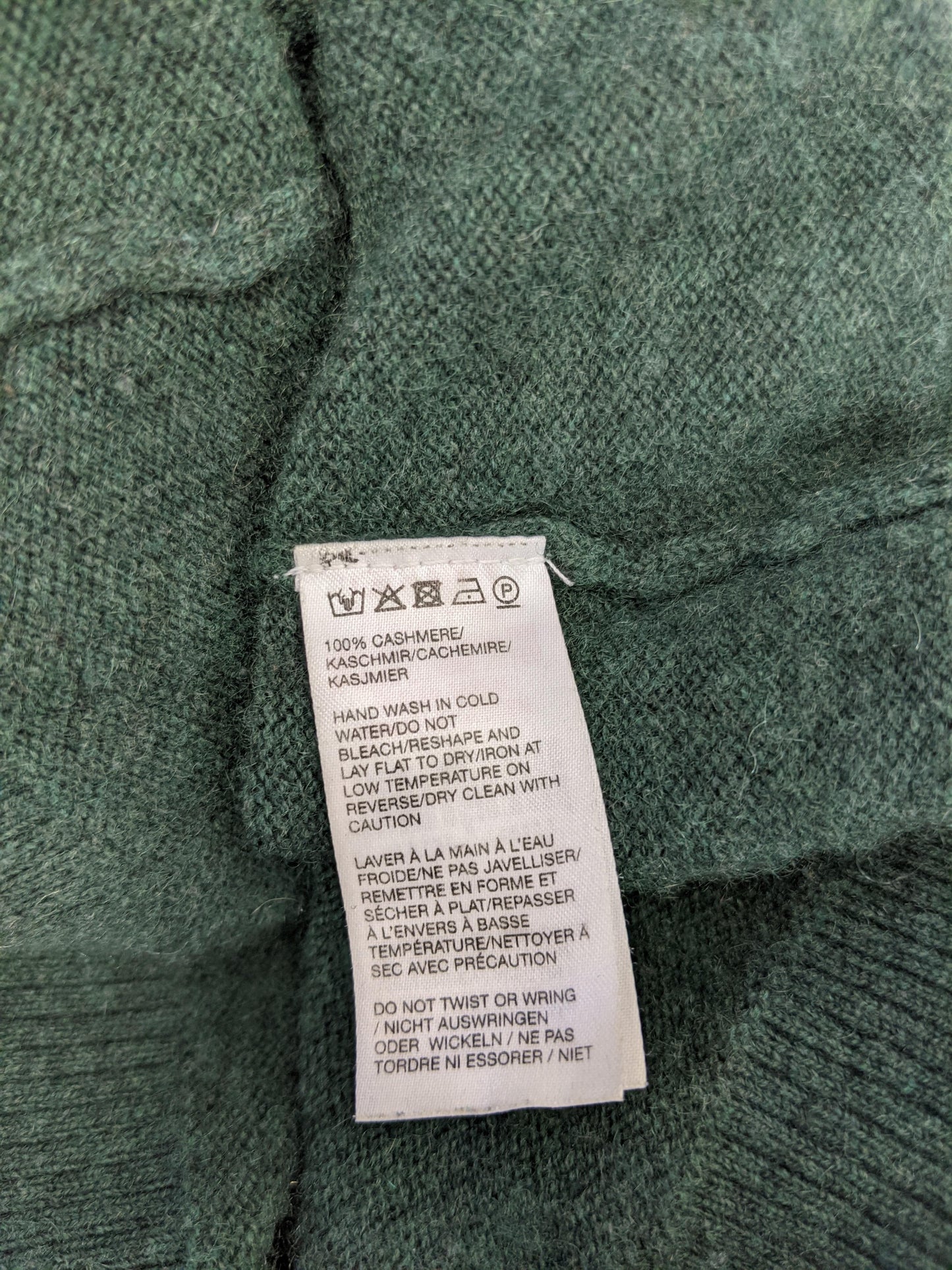 Care instructions for cashmere sweater
