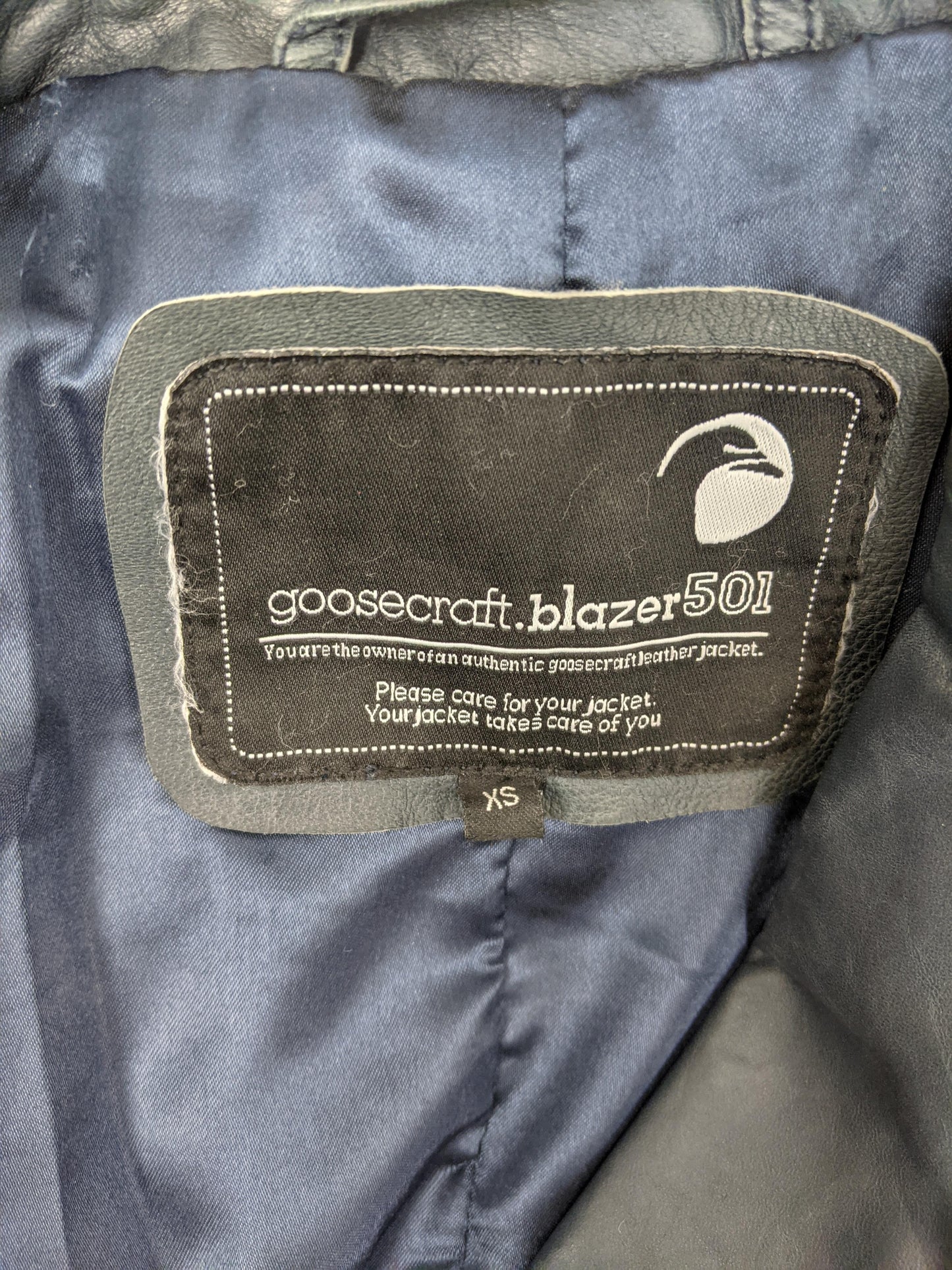 Label inside the Goosecraft blazer