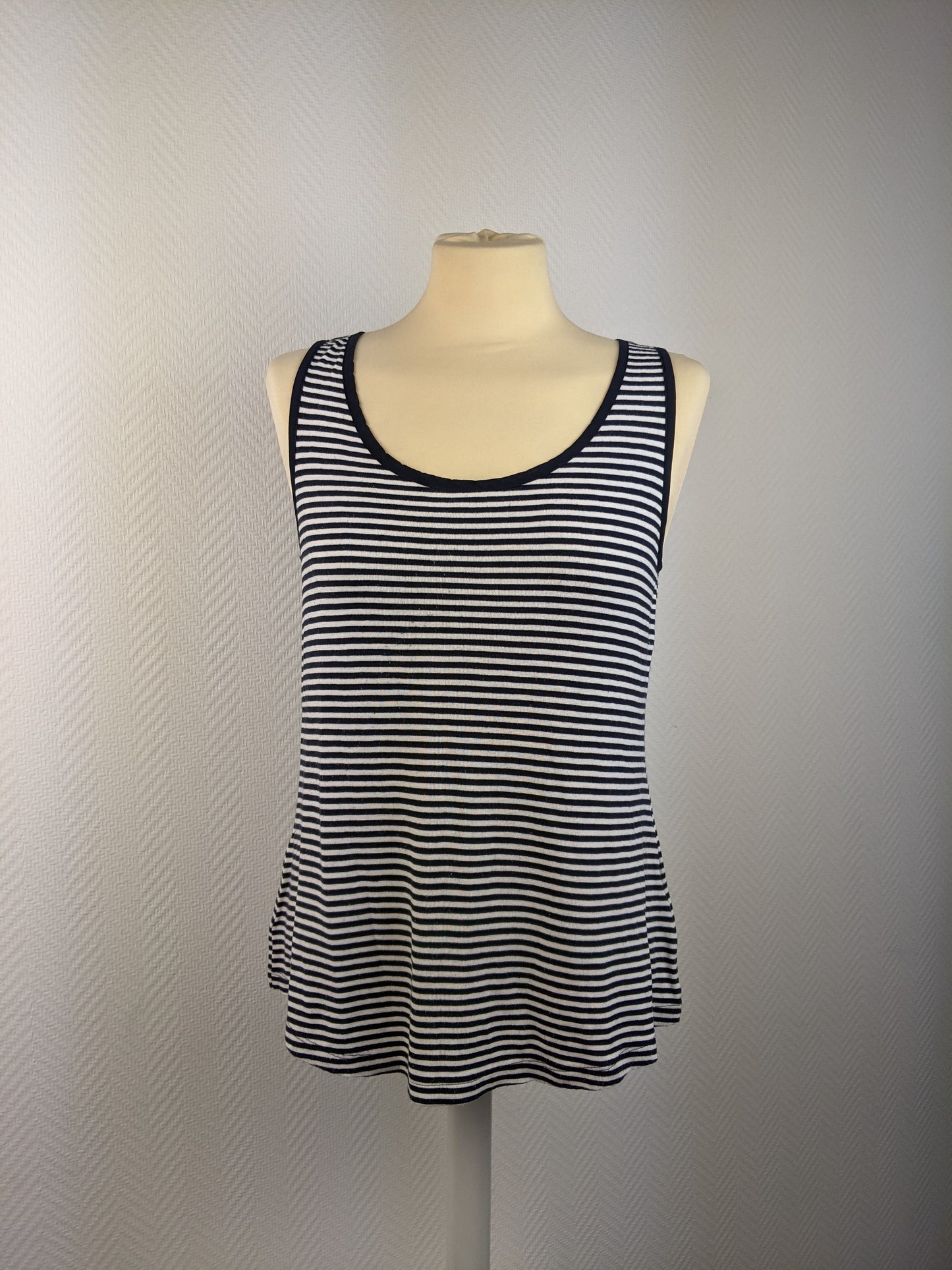 Front view of Banana Republic striped tank top