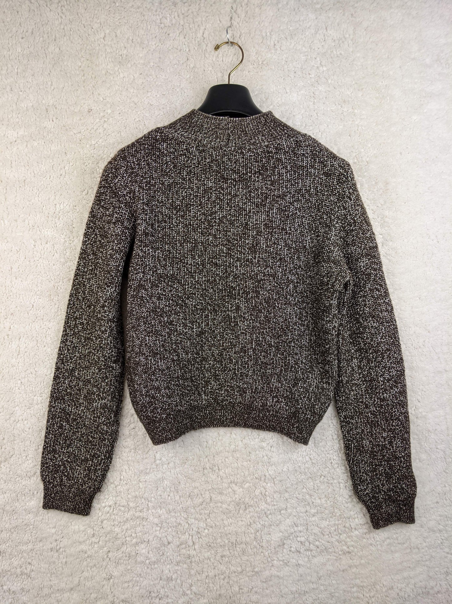 Back view of MNG brown knit sweater