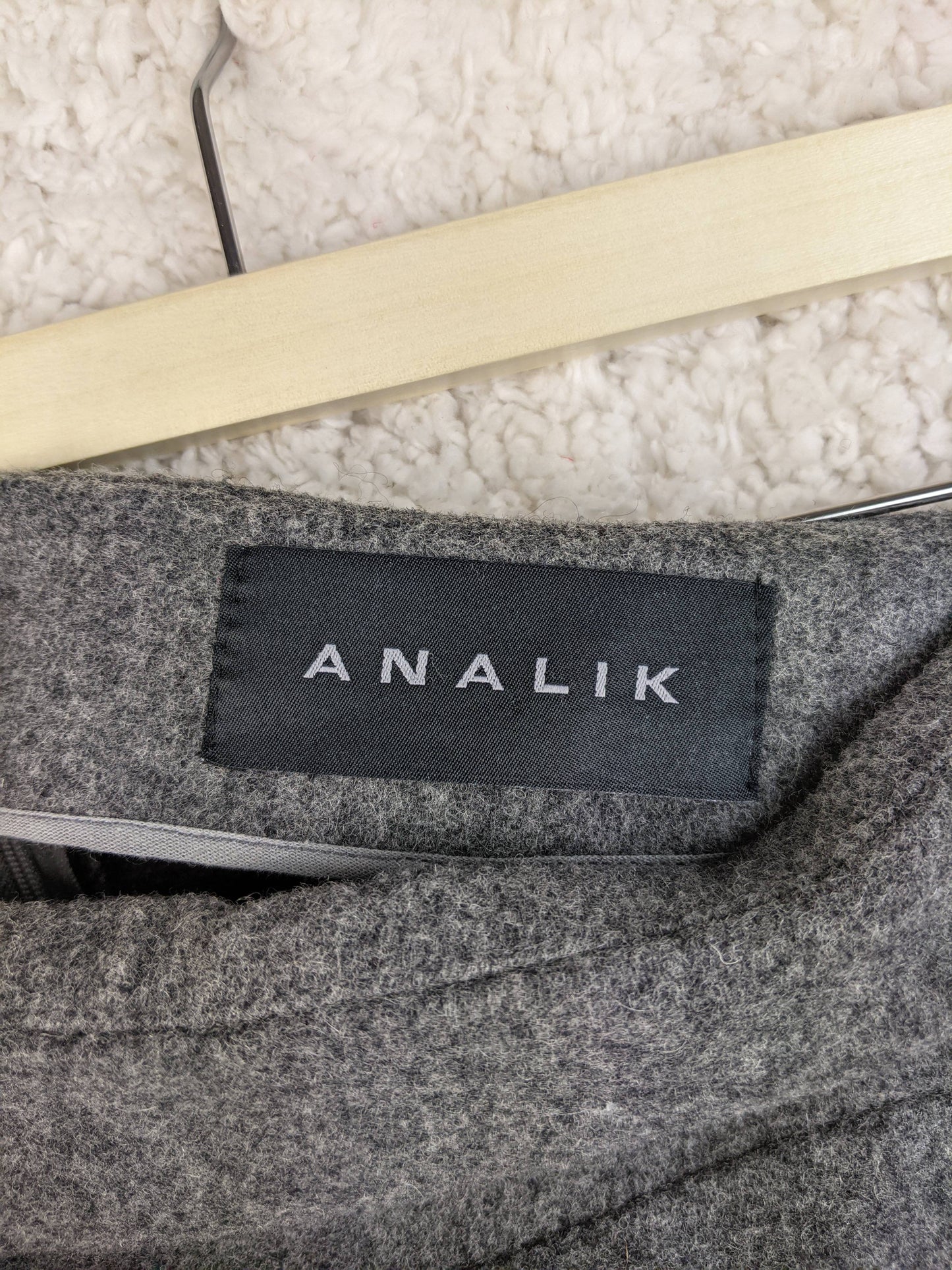 Close-up of Analik label inside skirt