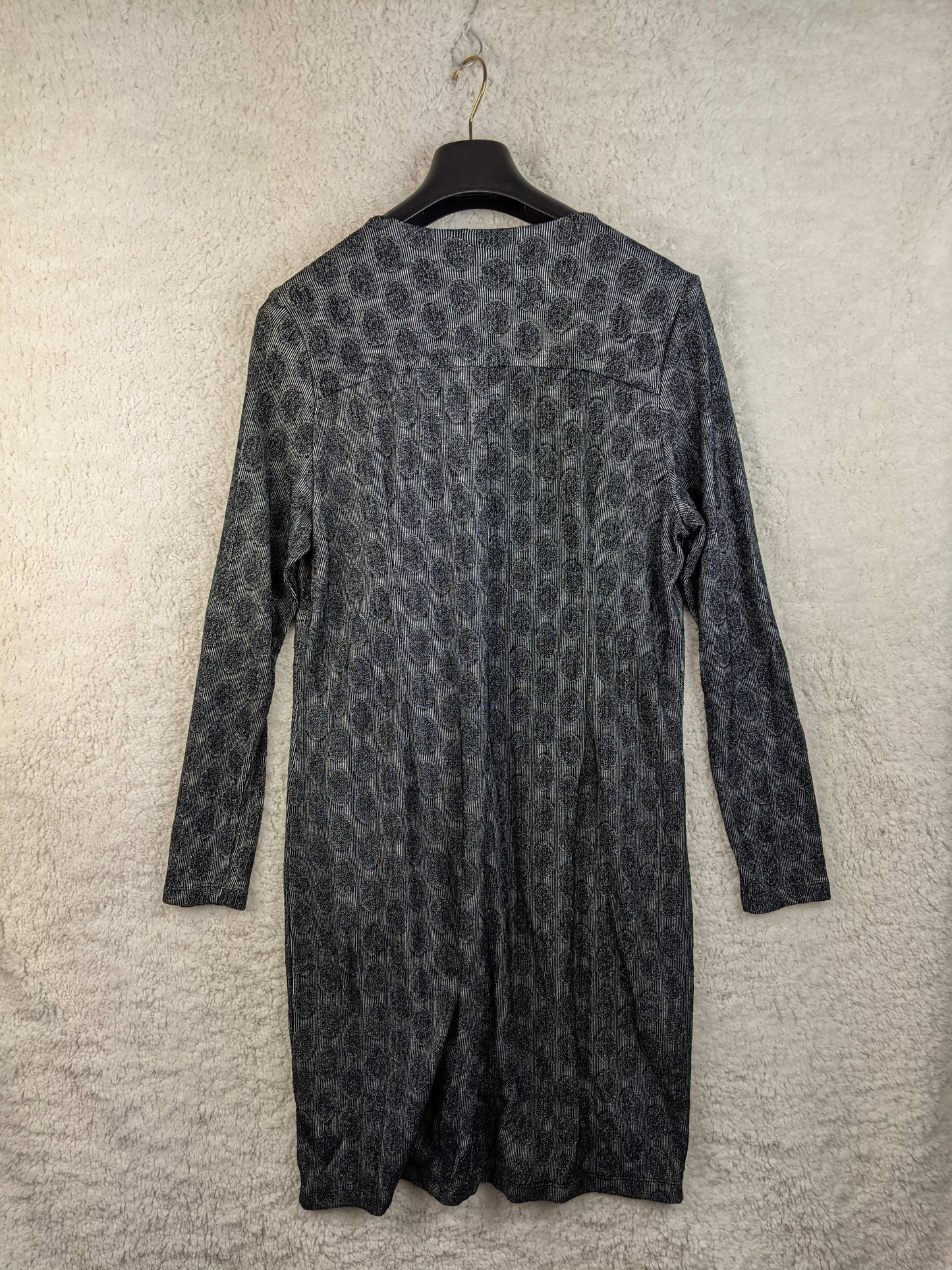 Back view of Norah patterned long sleeve dress