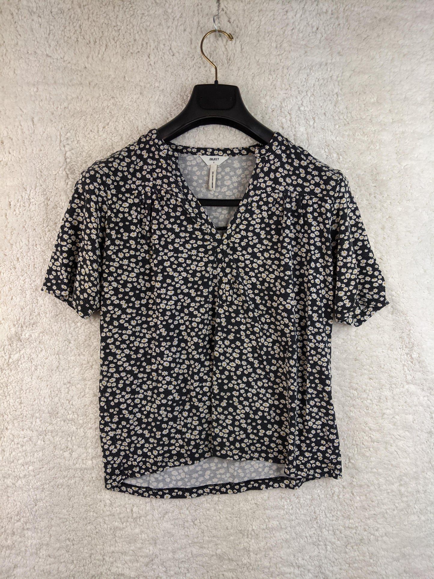 Front view of OBJECT floral print blouse