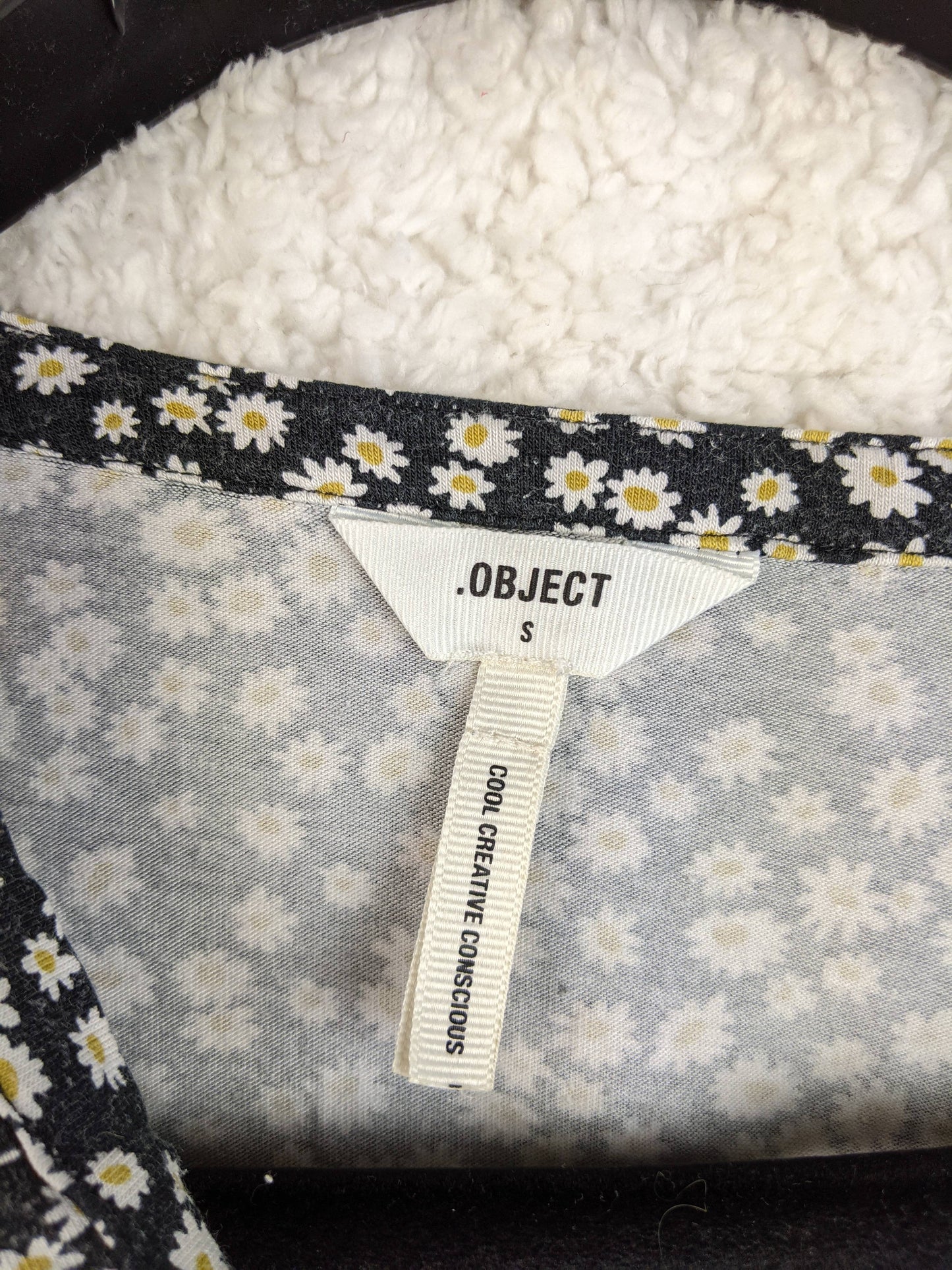 Close-up of OBJECT blouse label