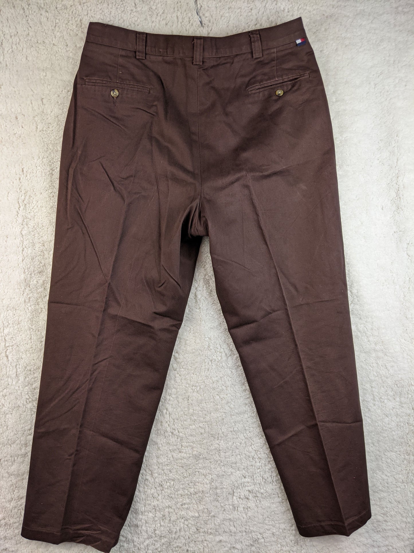 Back view of brown Tommy Hilfiger chino pants