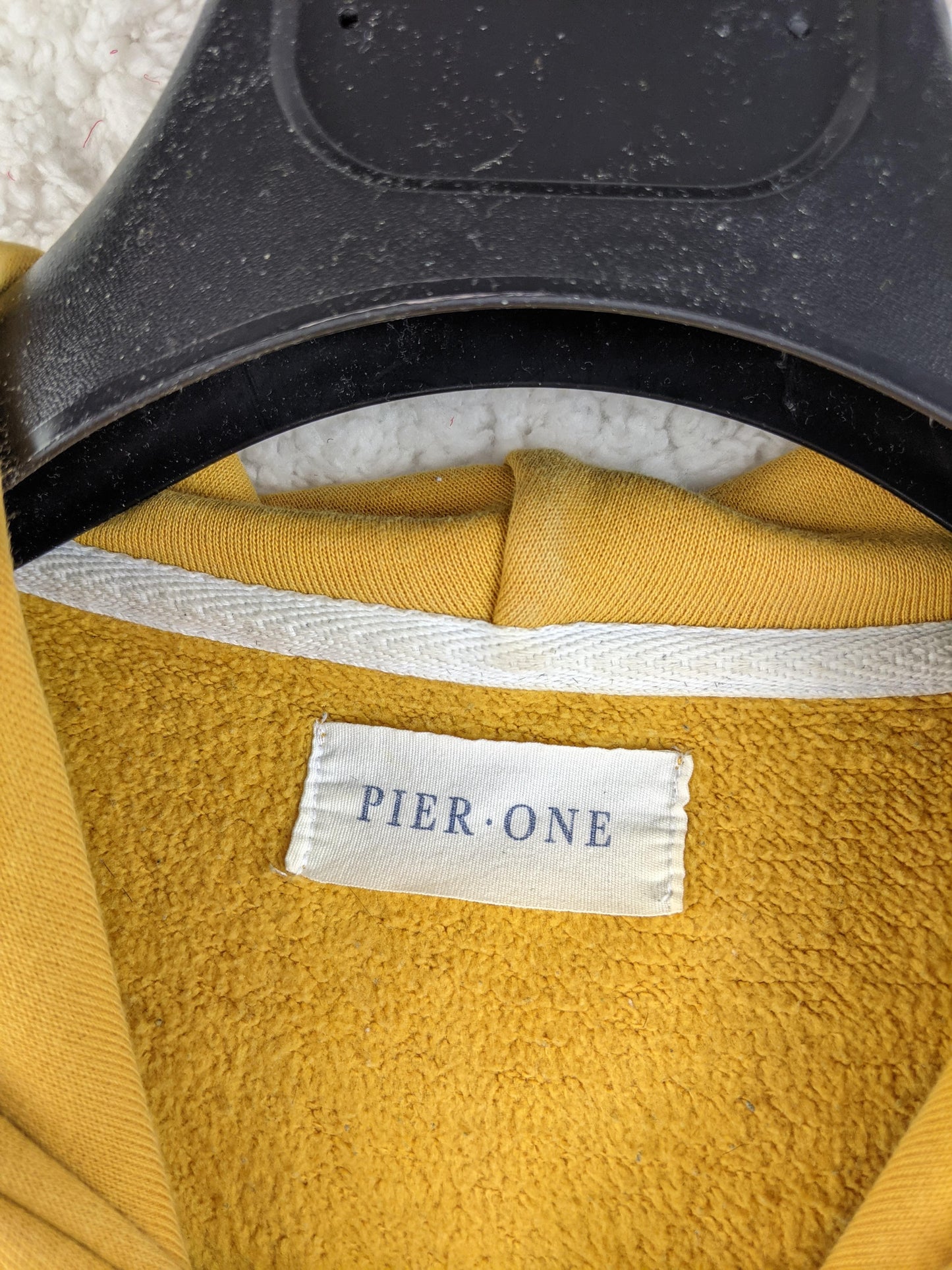 Label of Pier One Yellow Hooded Sweatshirt