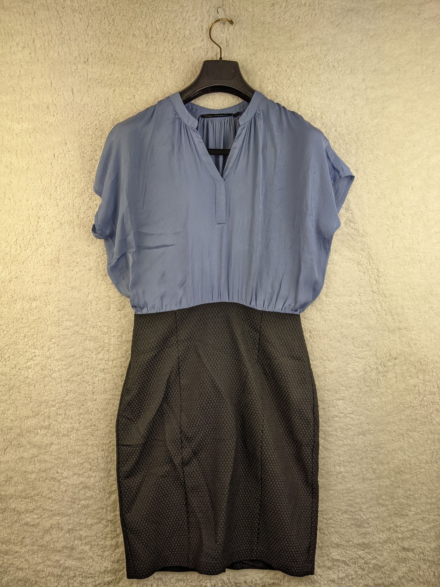 Front view of Steps blue and black dress