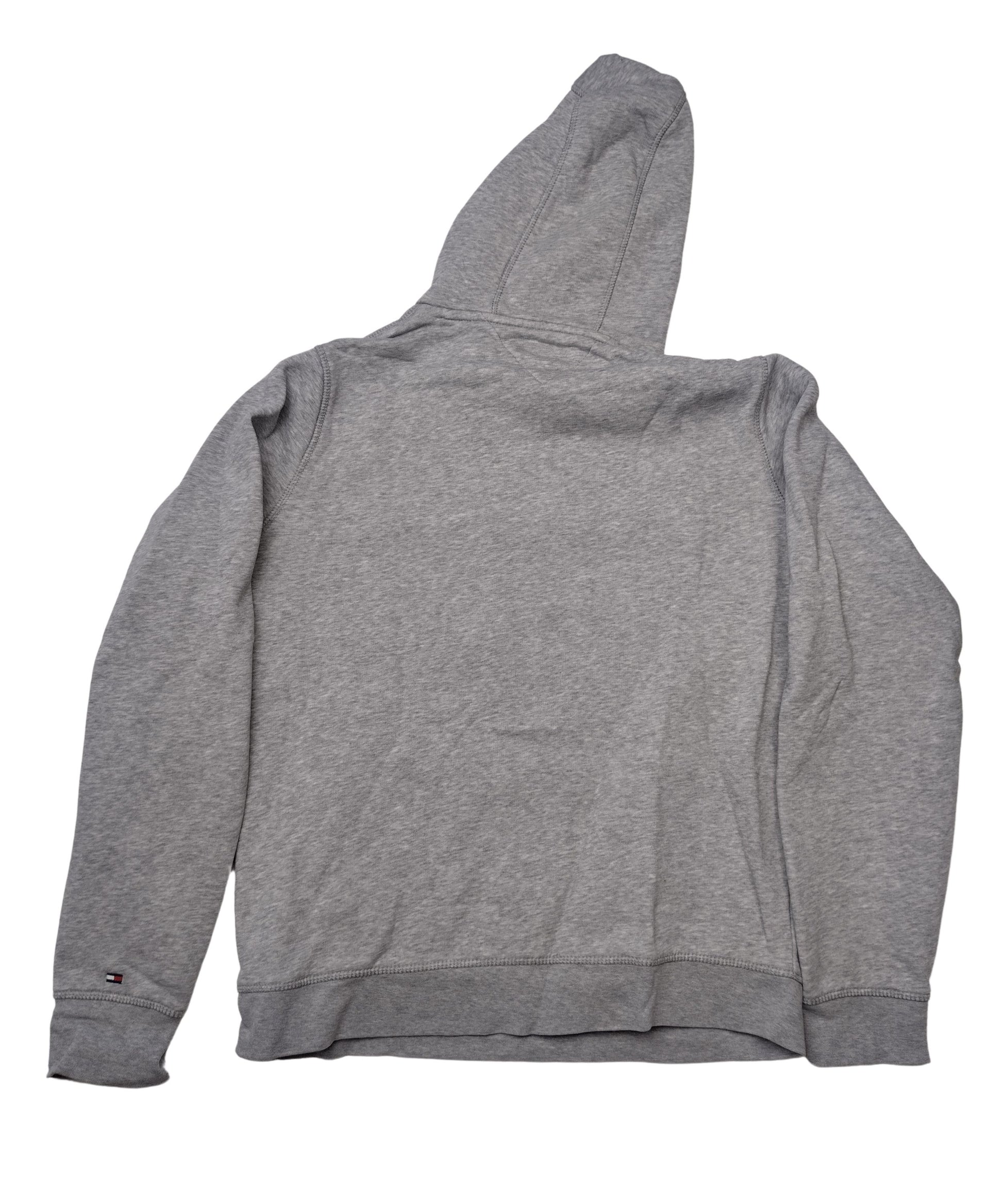 Back view of grey hoodie