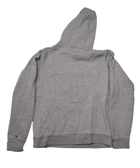 Back view of grey hoodie