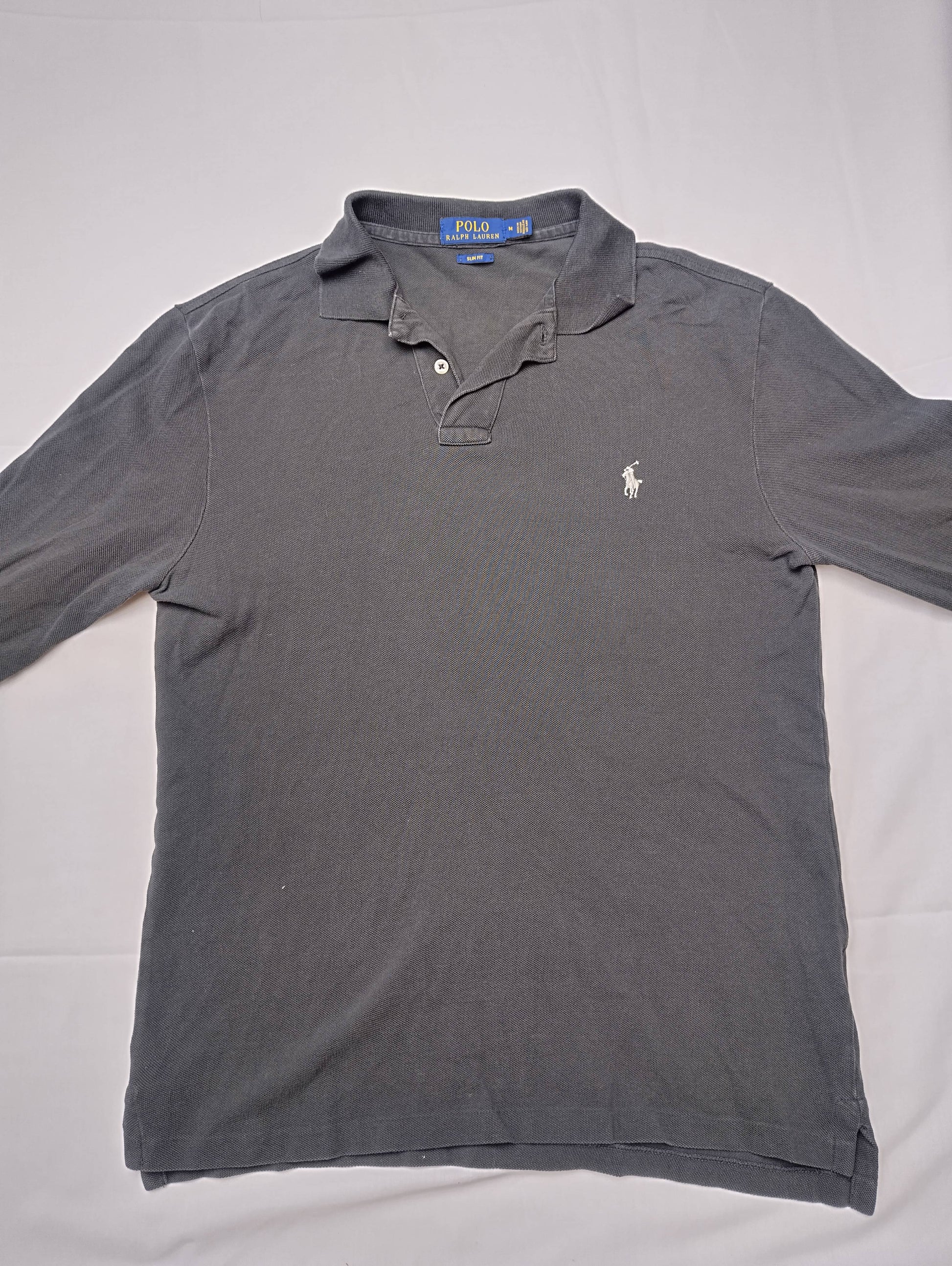 Dark gray Polo Ralph Lauren long sleeve shirt on a white background