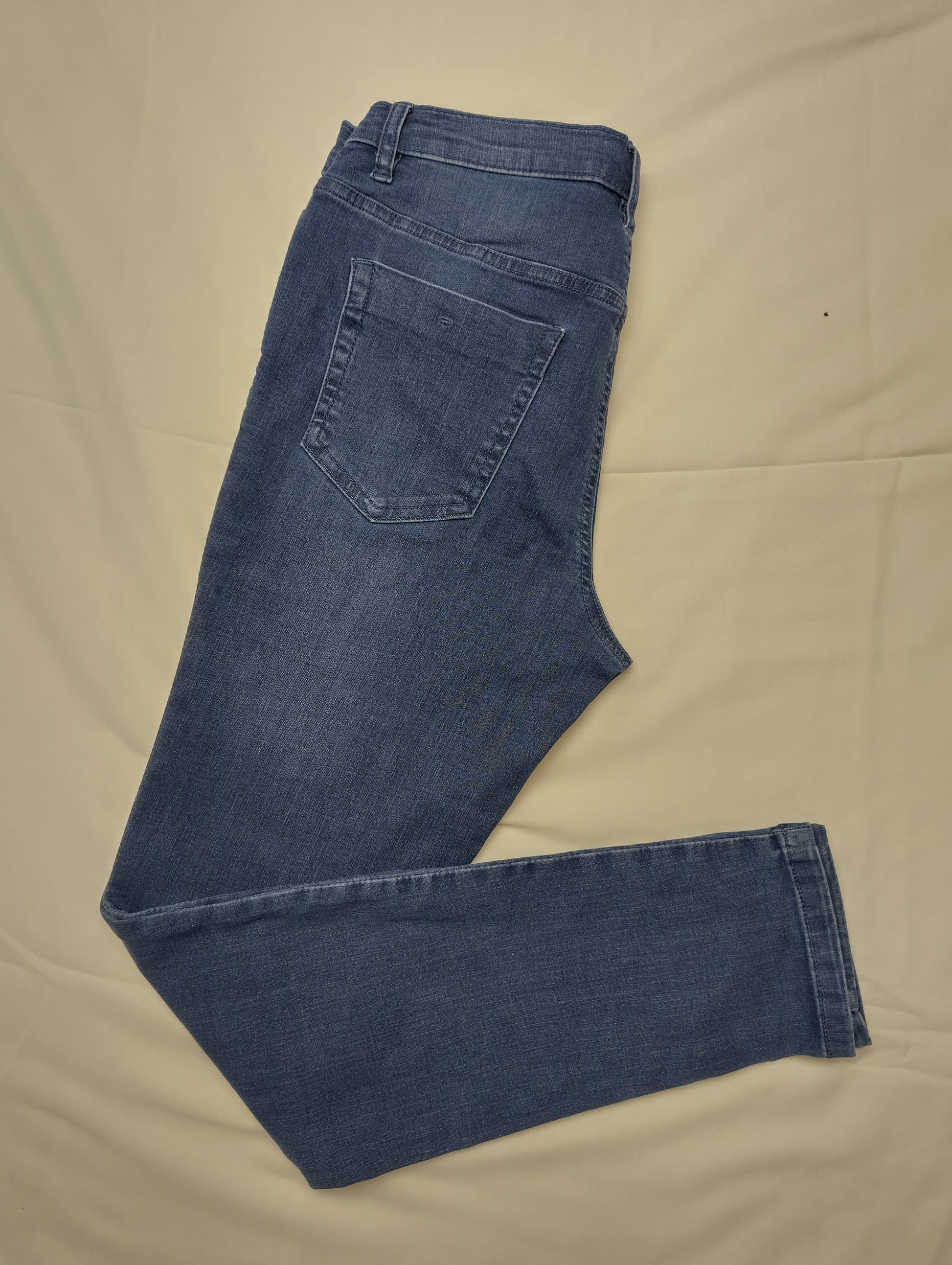 Side view of blue jeans