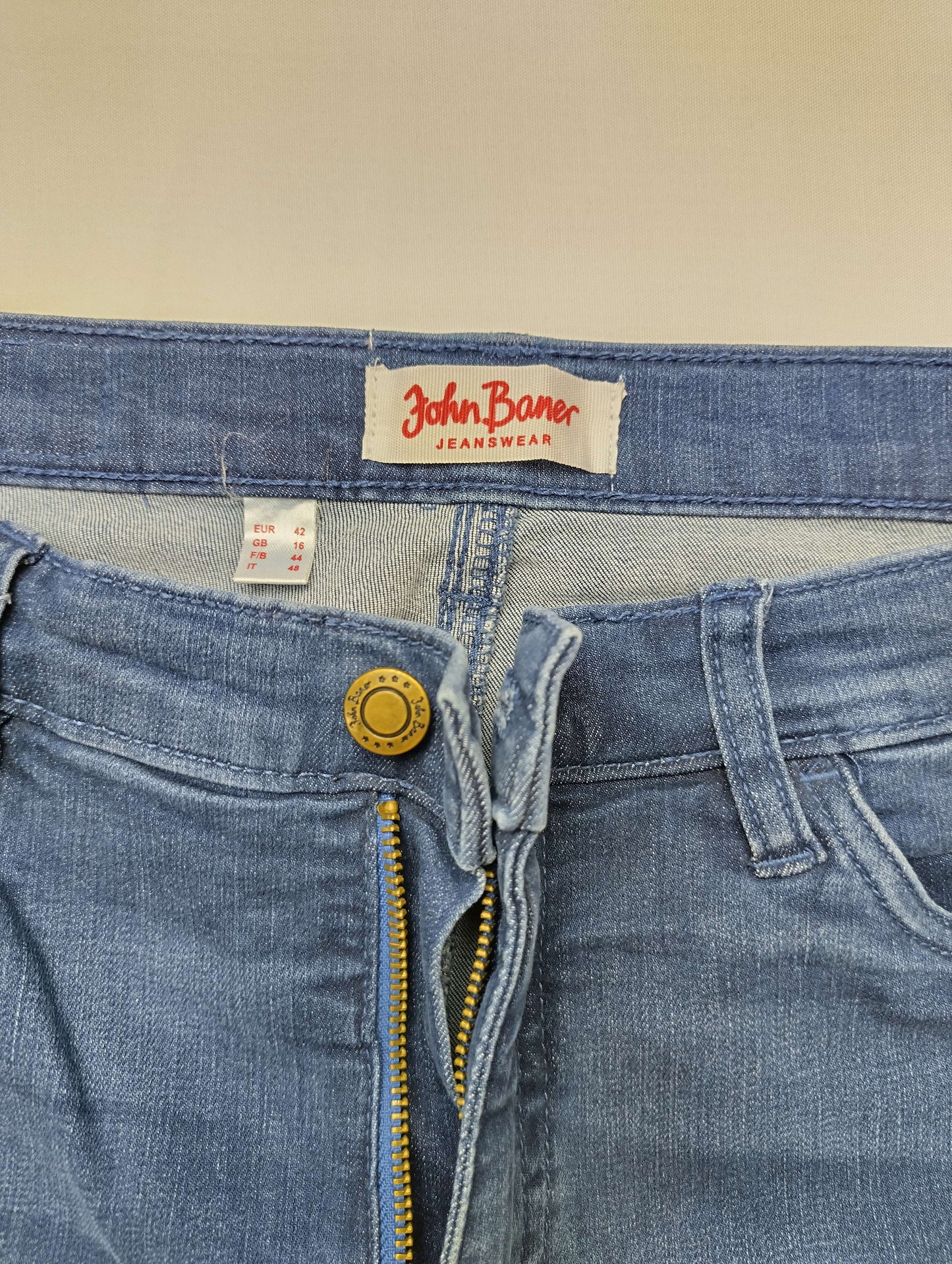 Close-up of waistband and label
