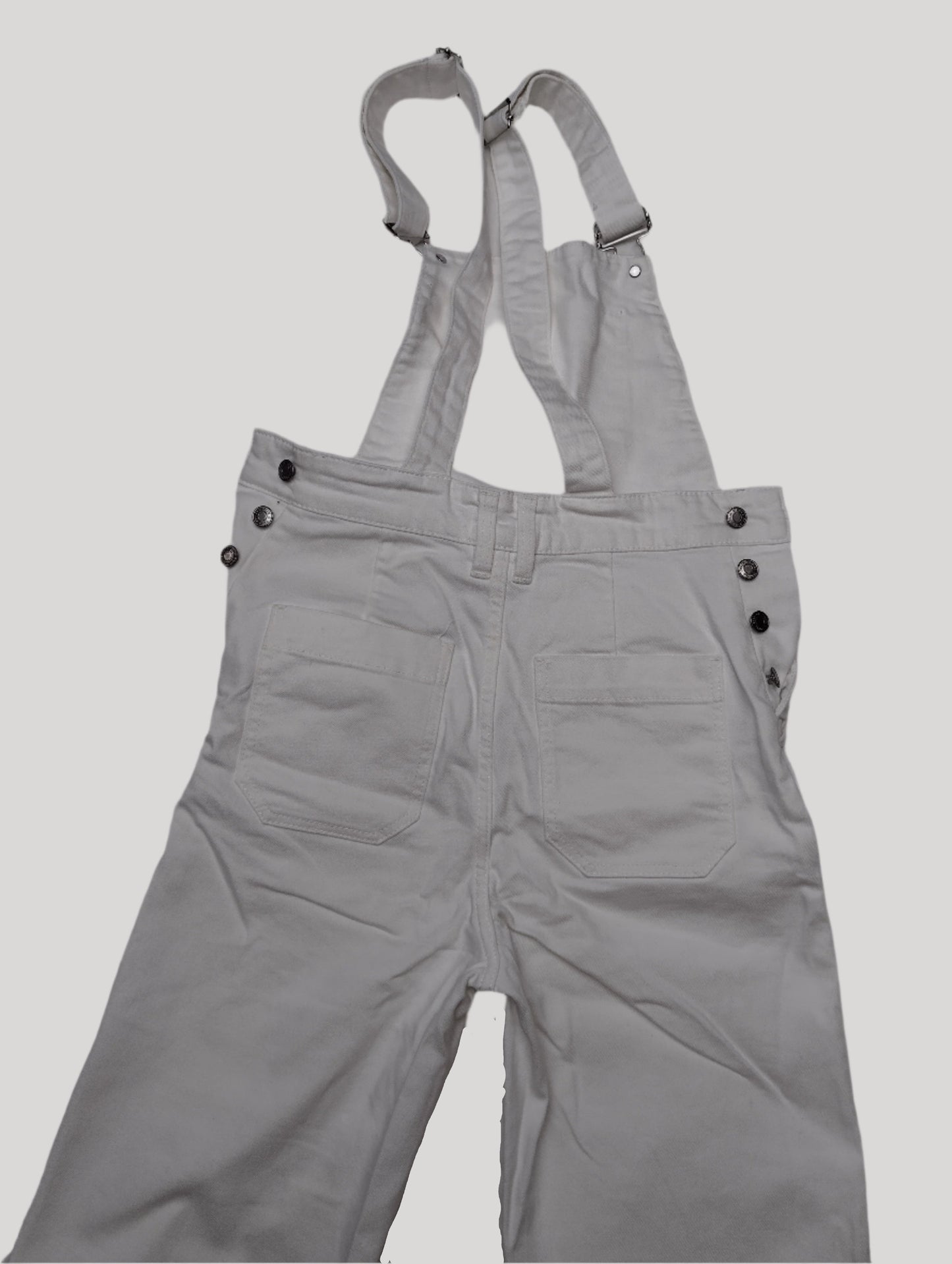 White overalls back view