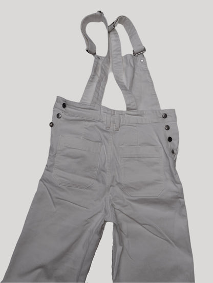 White overalls back view