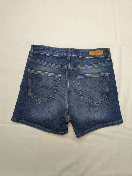 Denim shorts back view
