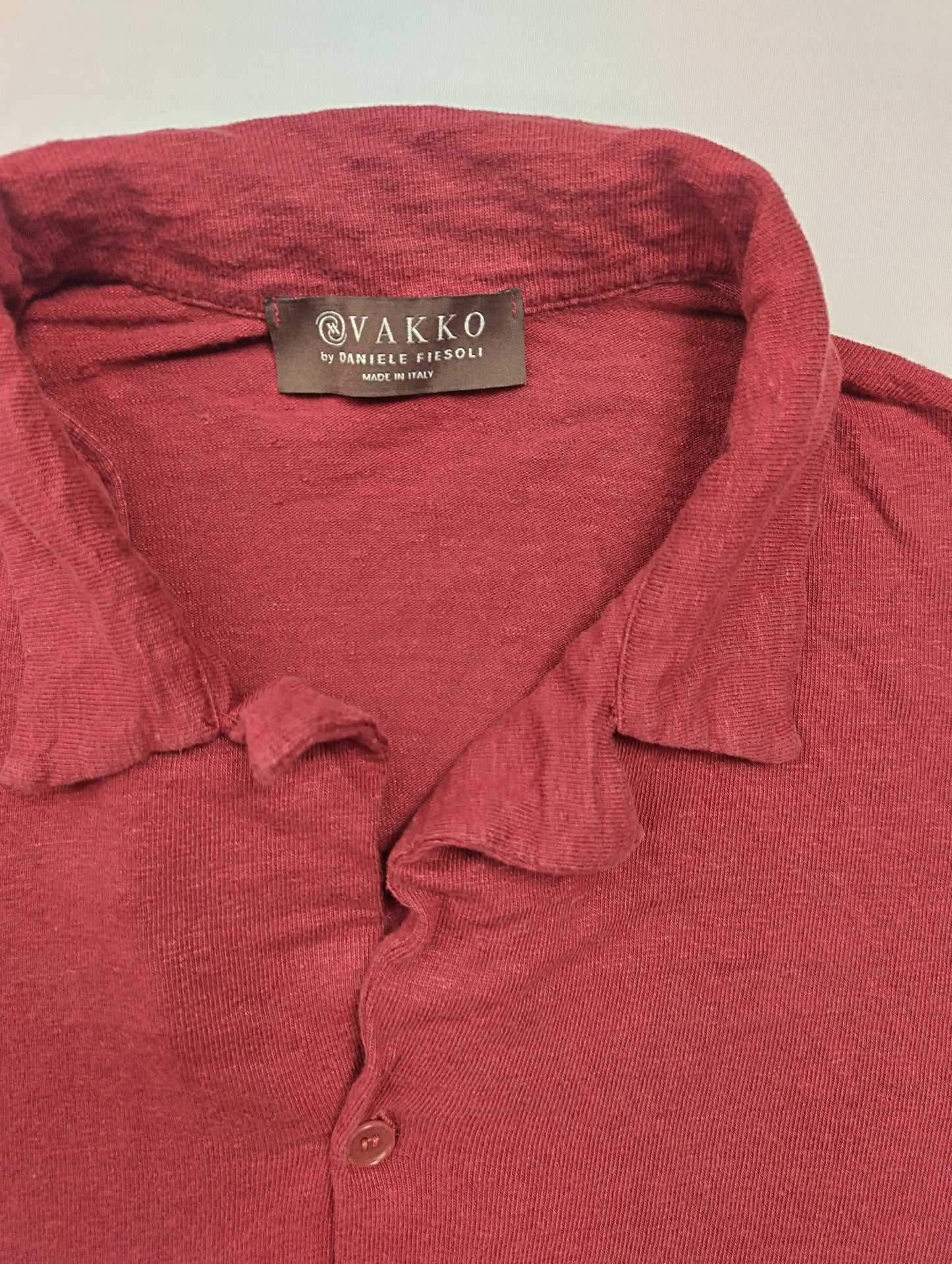 Close-up of shirt collar and label