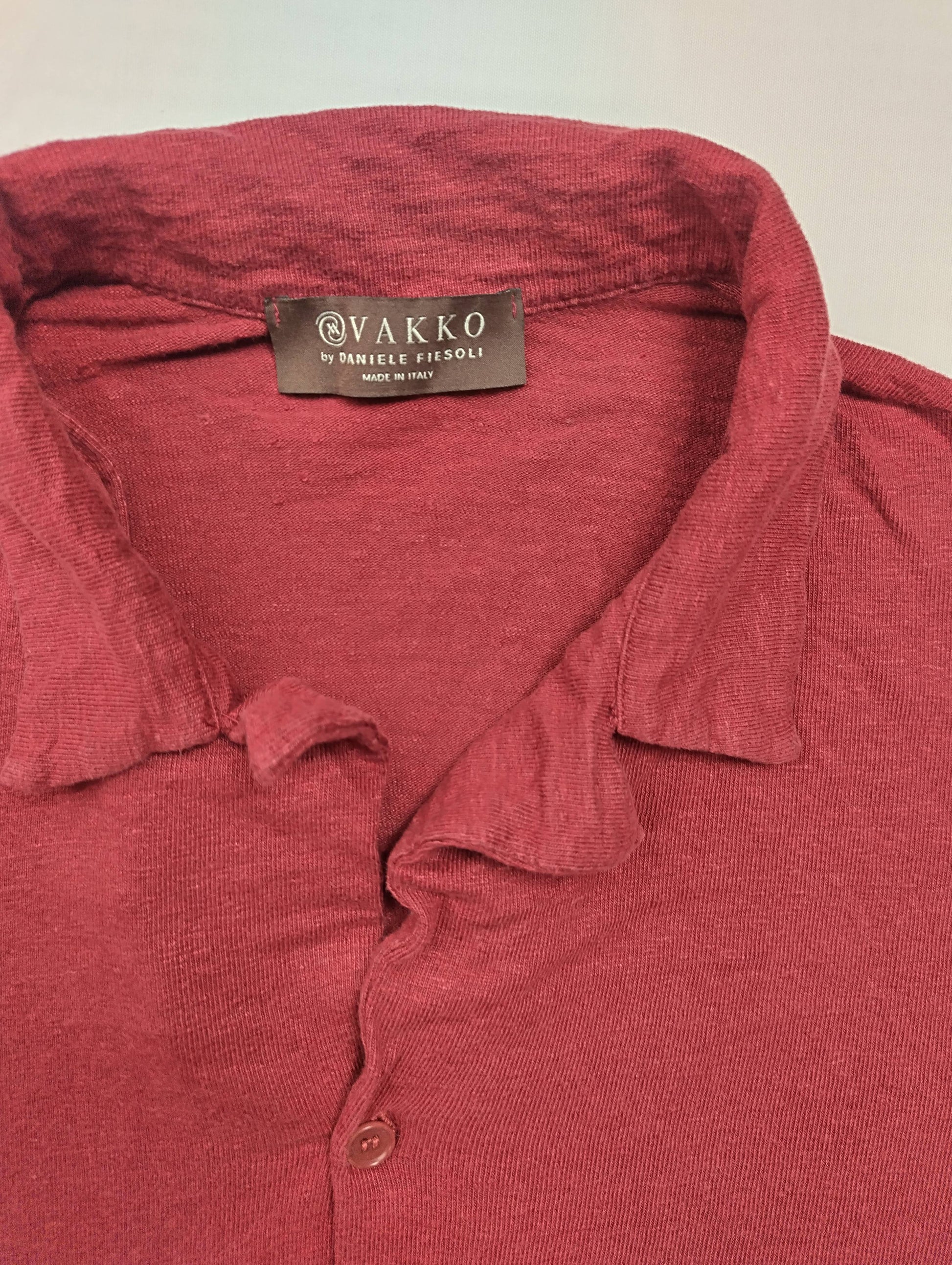 Close-up of shirt collar and label