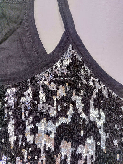 Detail view of the sequin tank top