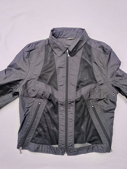 Front view of the black mesh jacket