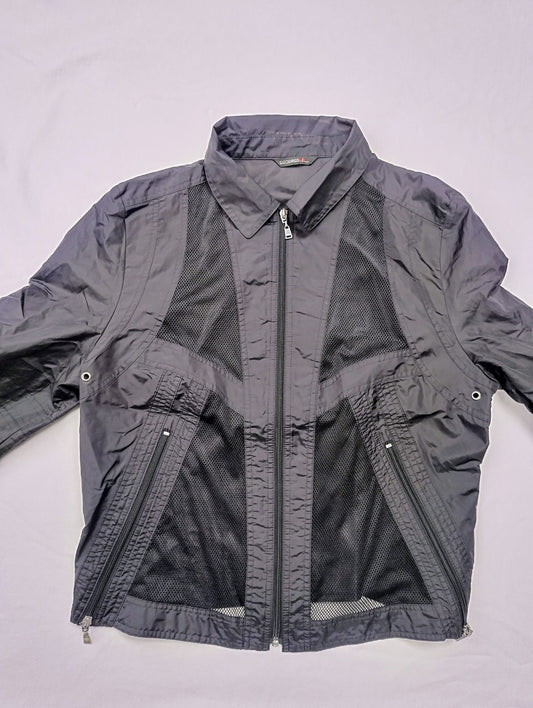 Front view of the black mesh jacket