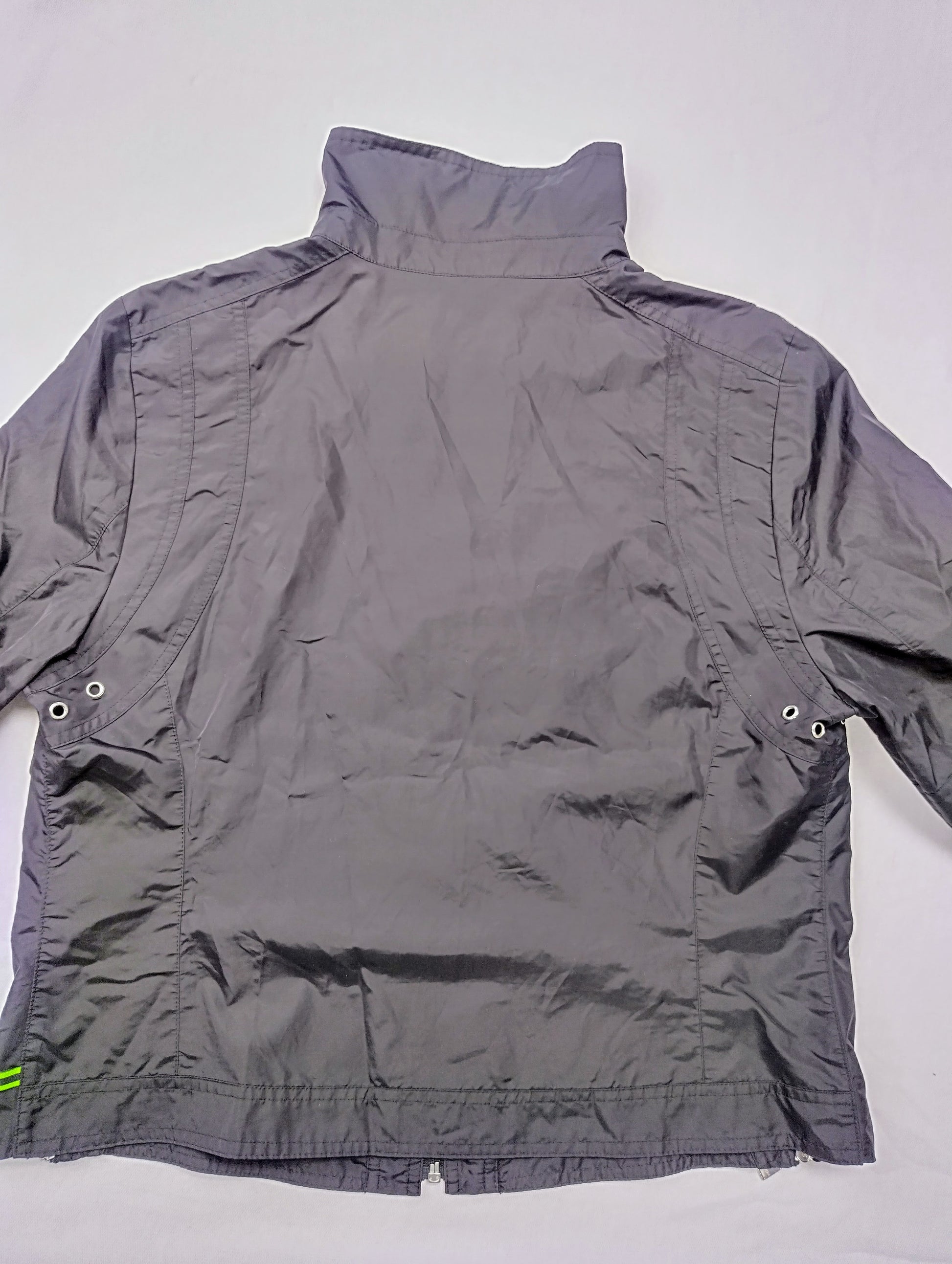 Back view of the black mesh jacket