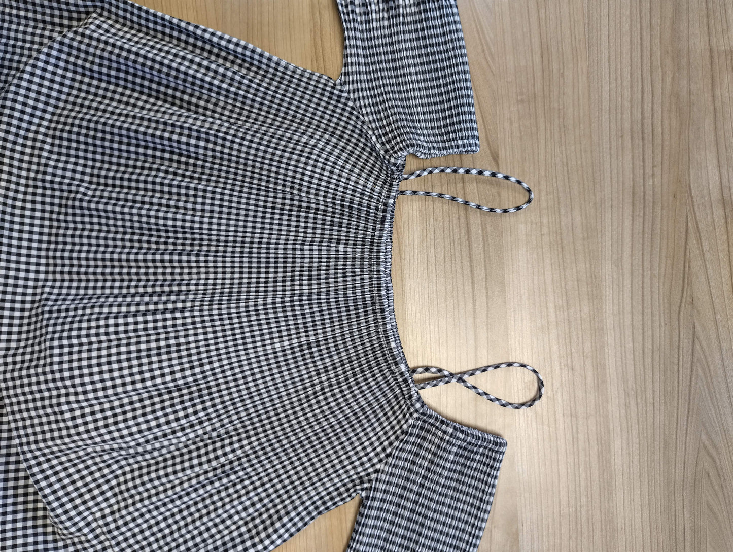 Zara Basic Off-Shoulder Gingham Top