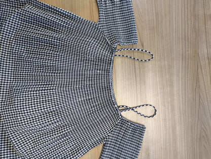 Zara Basic Off-Shoulder Gingham Top