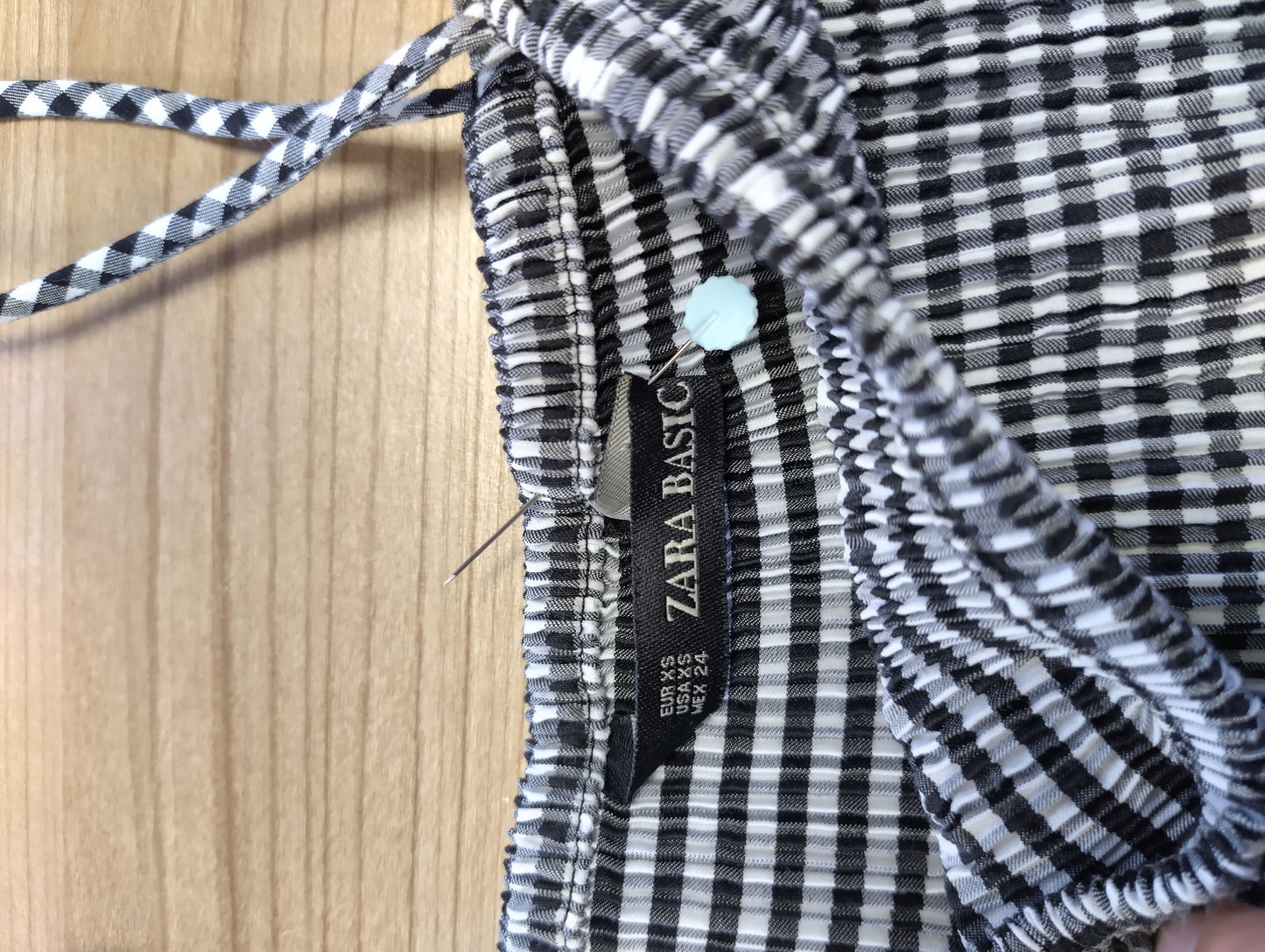 Zara Basic Off-Shoulder Gingham Top