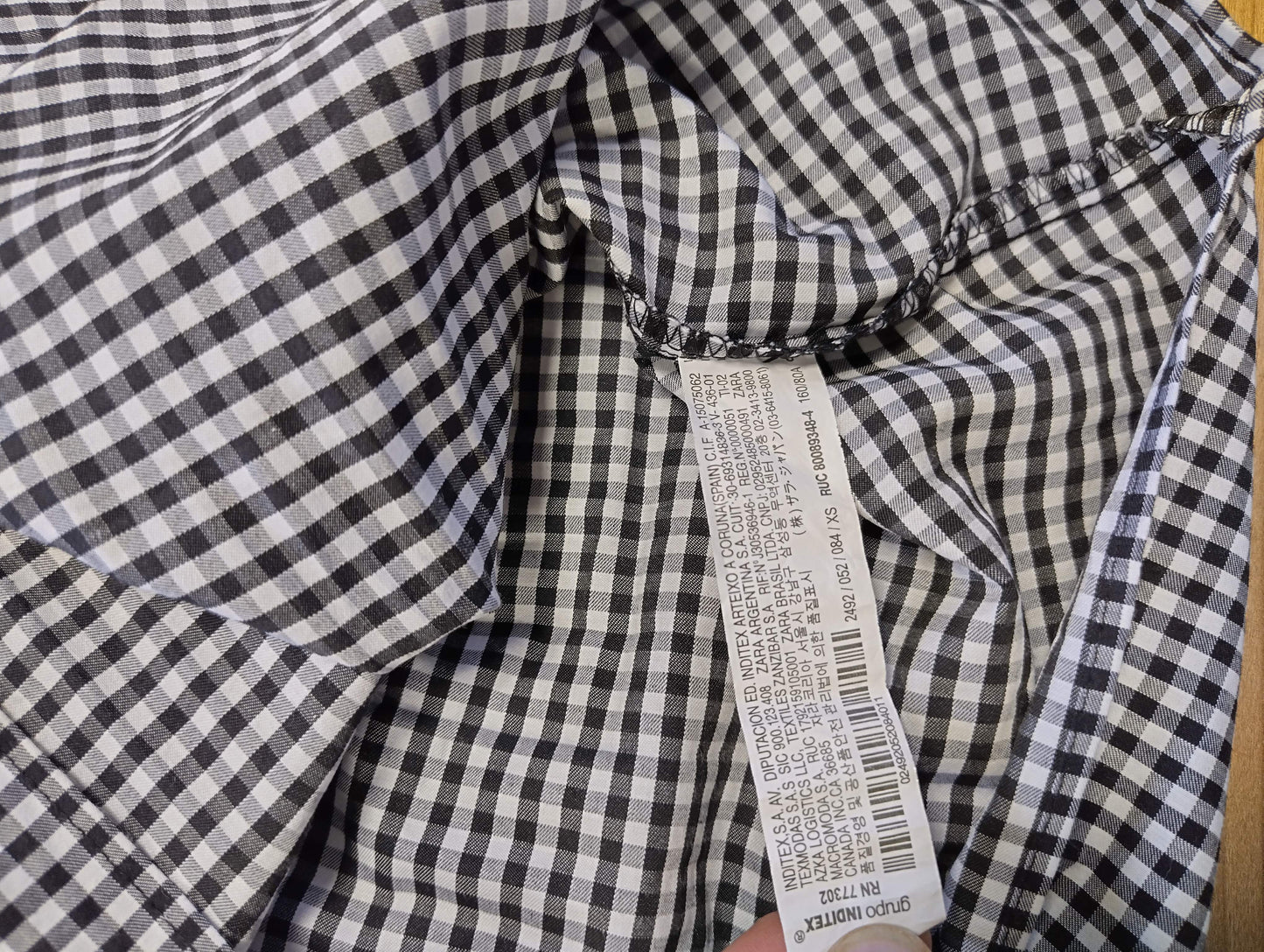 Zara Basic Off-Shoulder Gingham Top