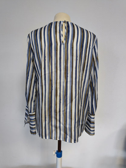 Back view of the stylish striped blouse