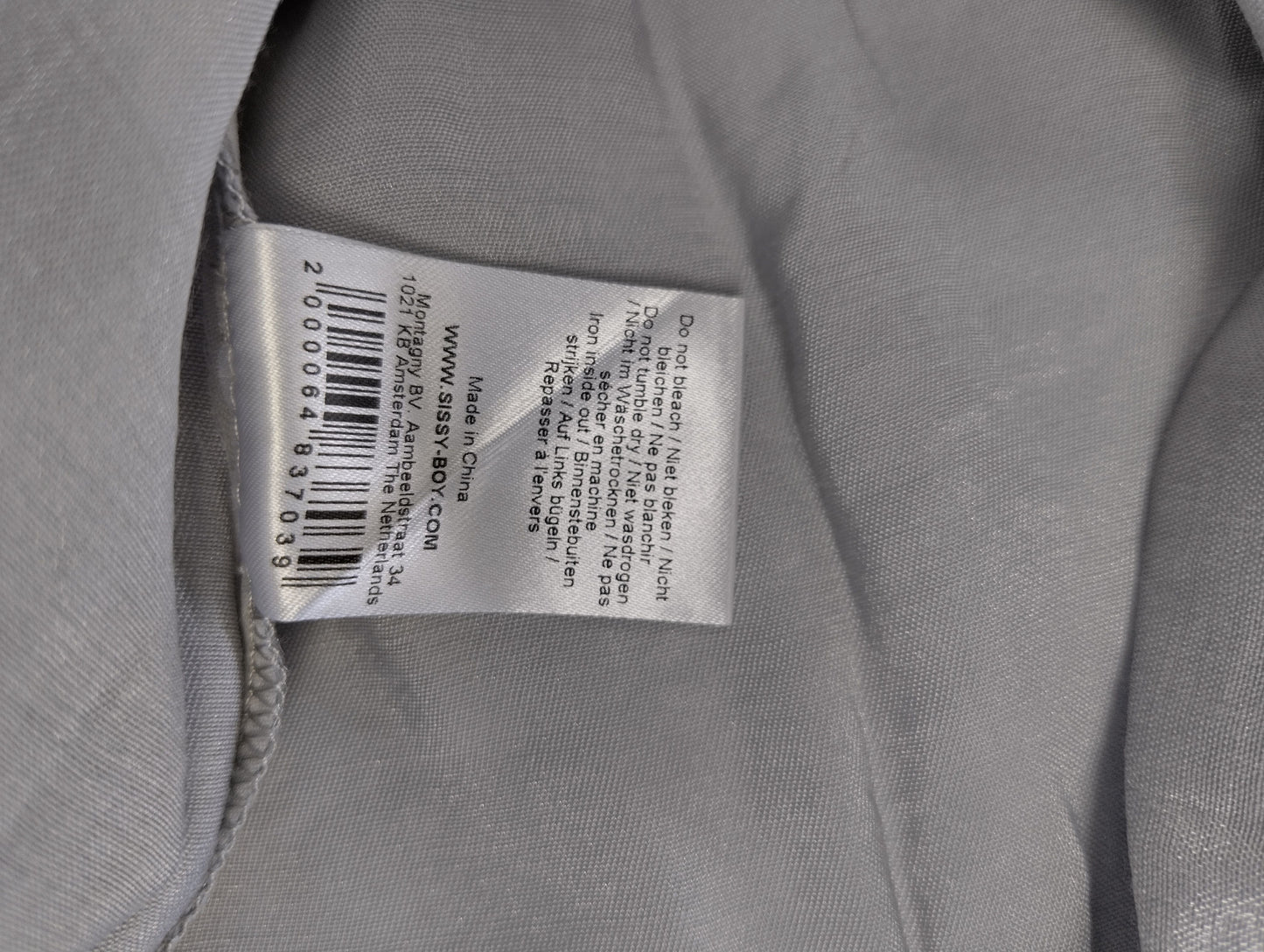 Additional care label of Sissy-Boy top