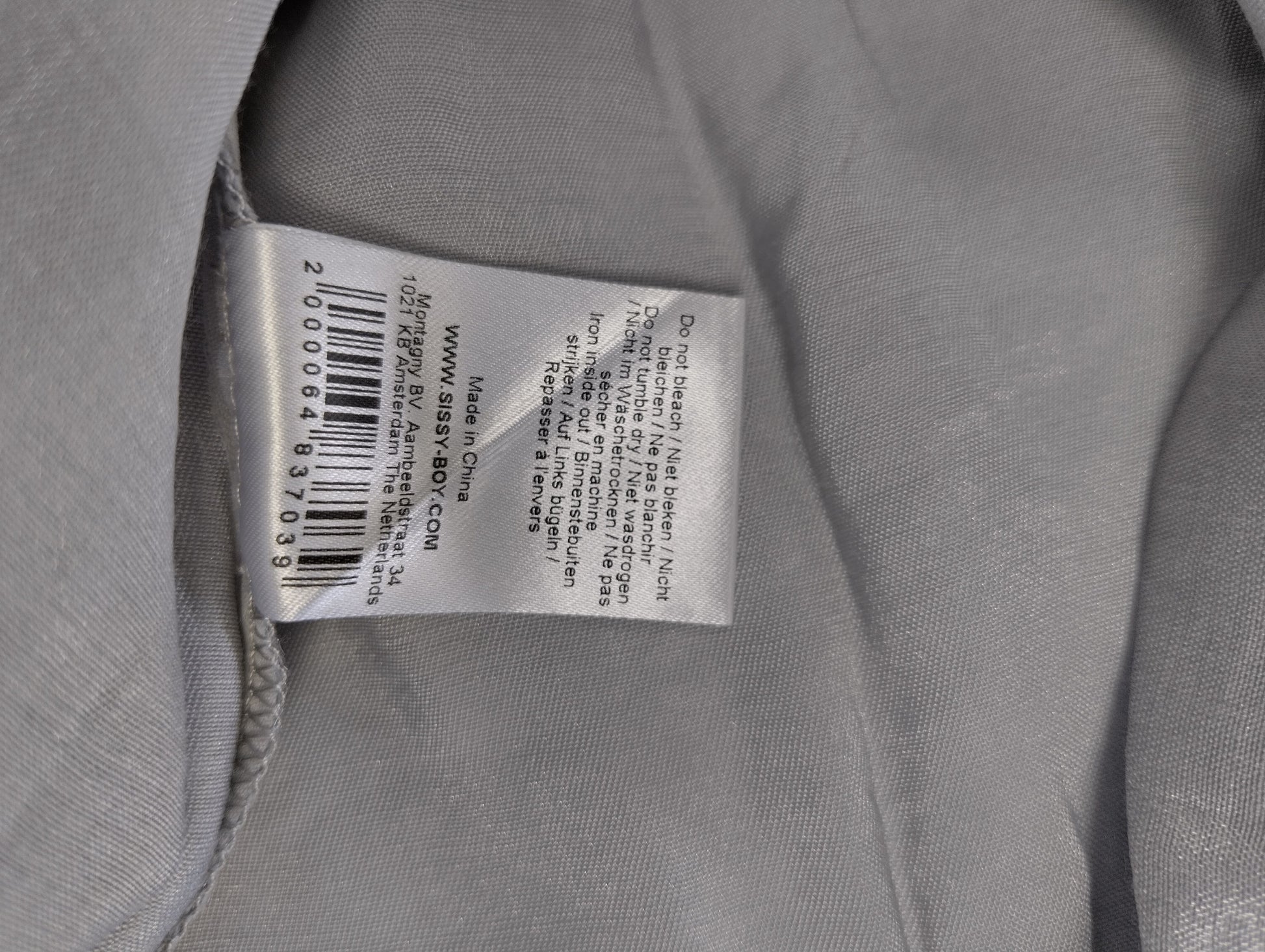 Additional care label of Sissy-Boy top