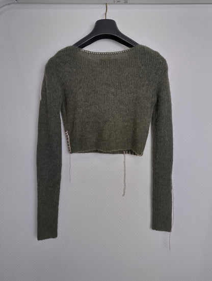 Side view of cropped sweater