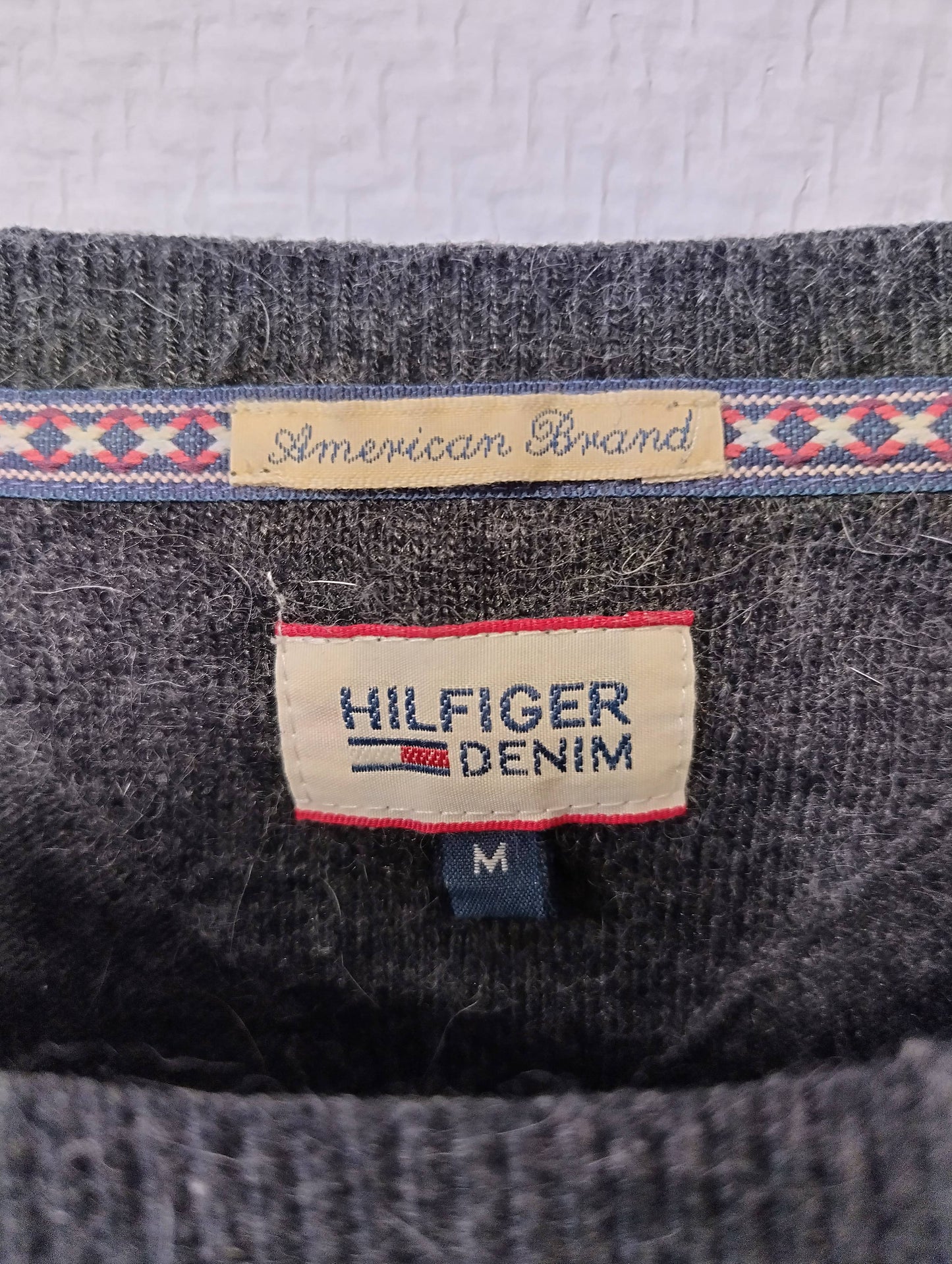 Label inside the Hilfiger Denim sweater