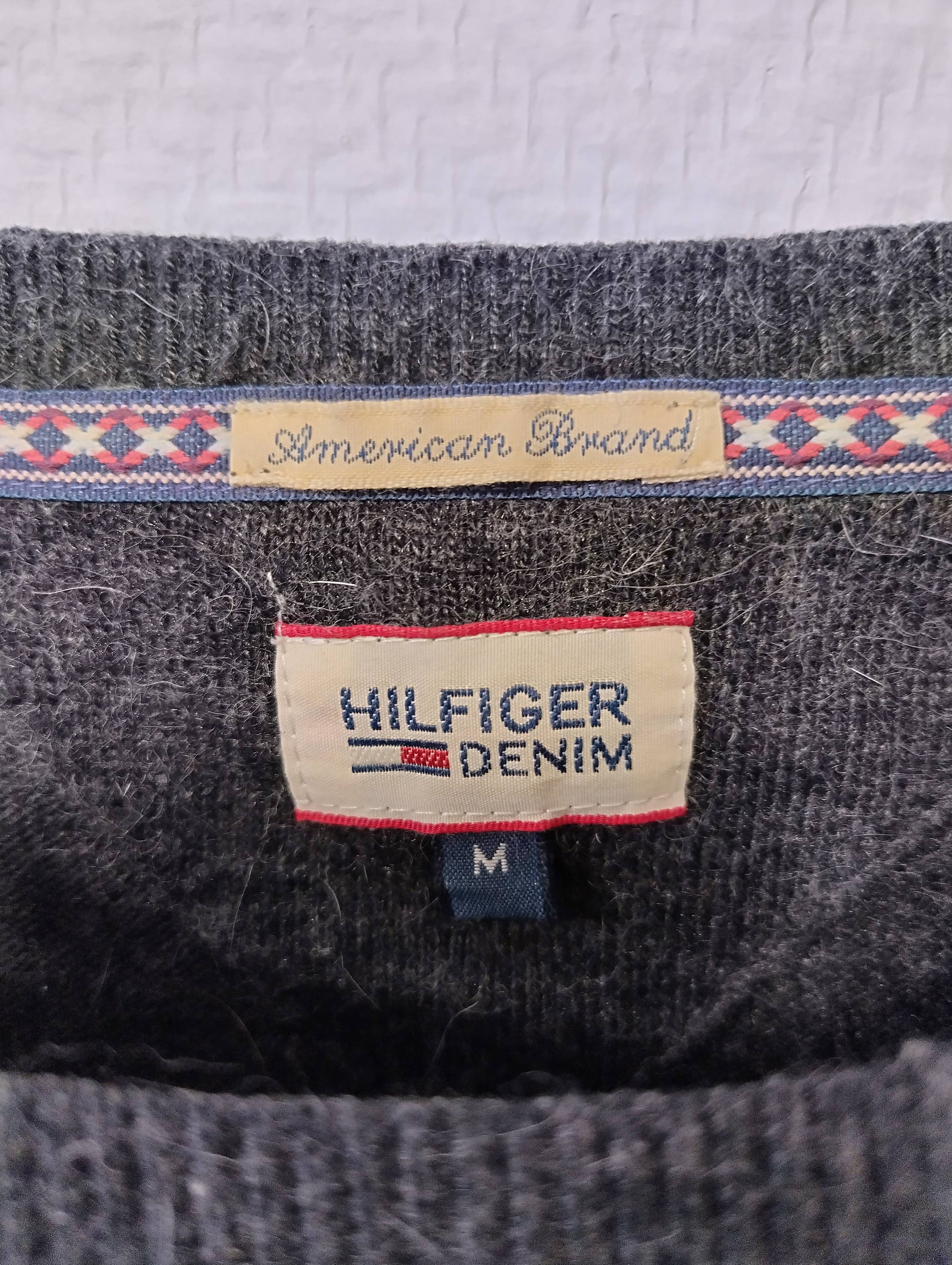 Label inside the Hilfiger Denim sweater