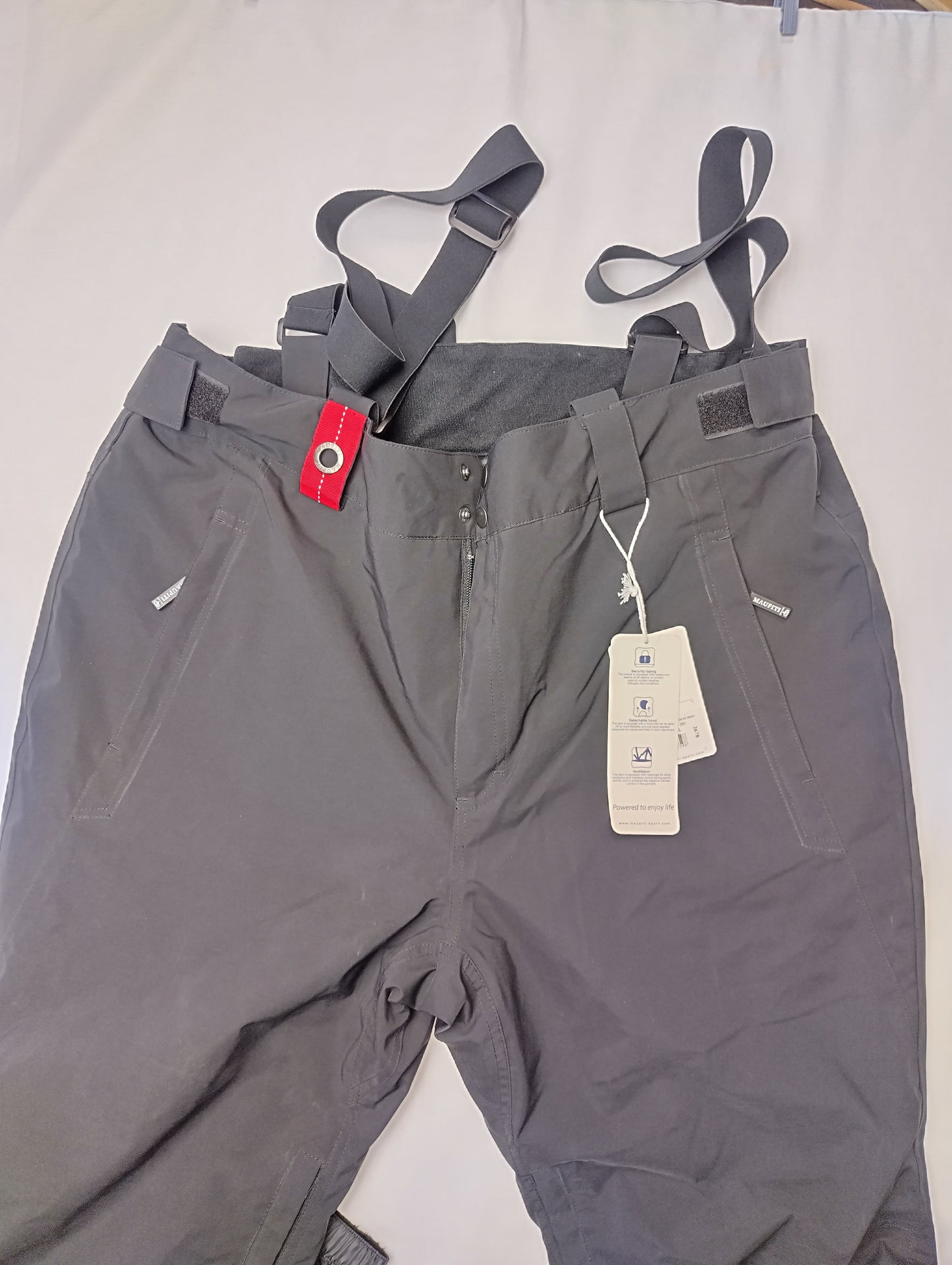 Top view of the pants showing straps
