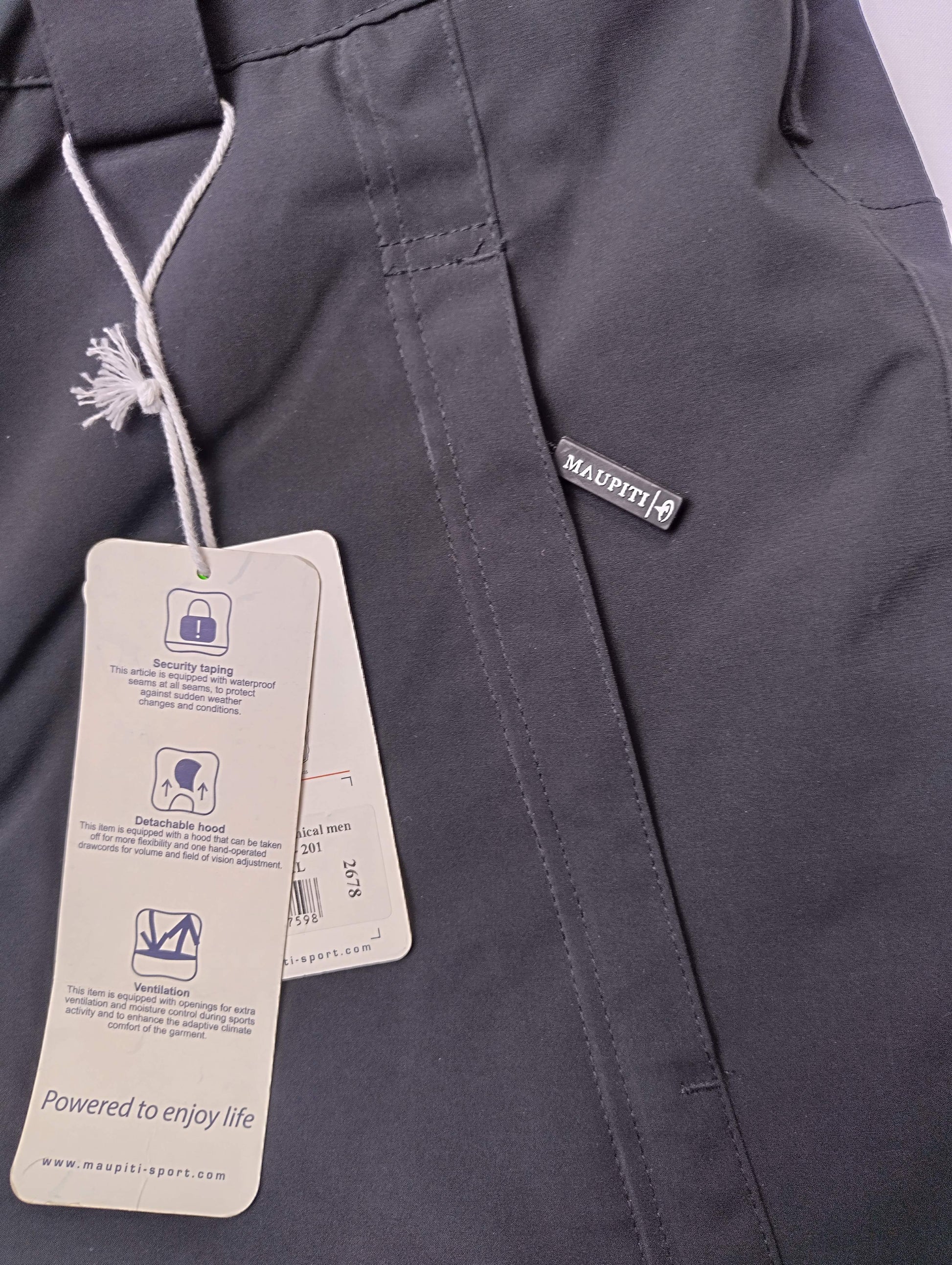 Detail view of the pants with tags