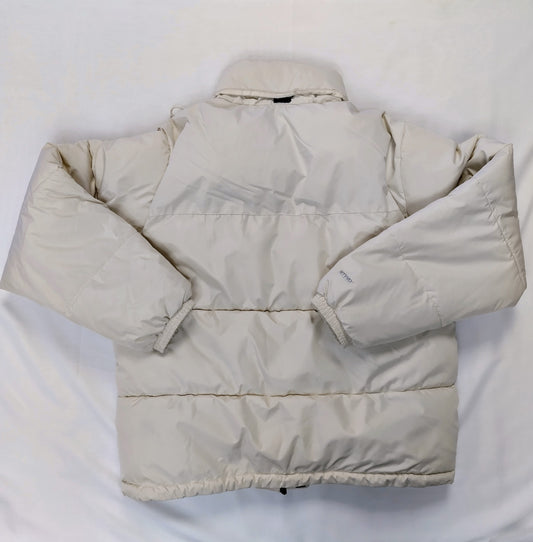 Back view of cream puffer jacket
