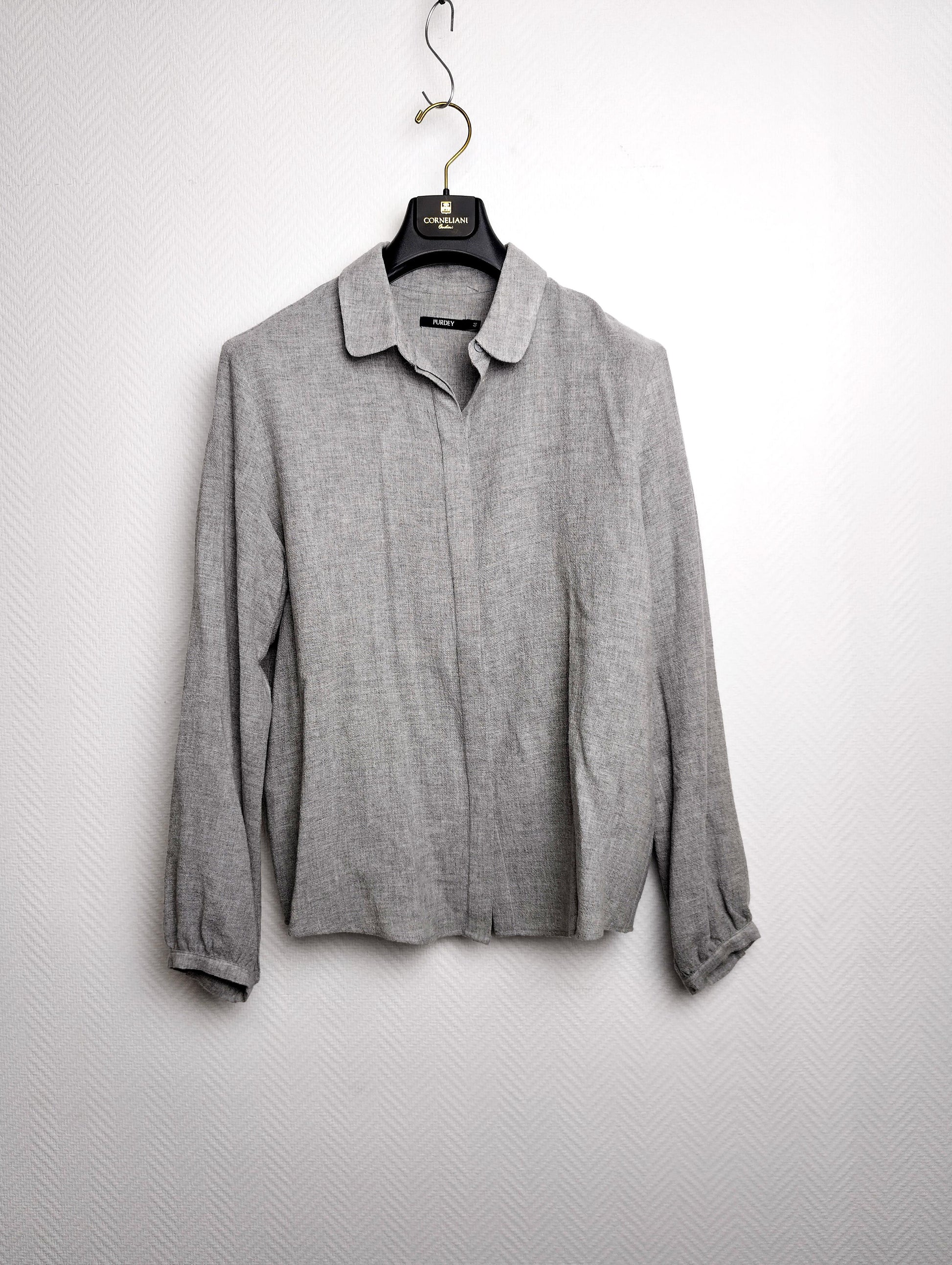 Front view of gray blouse