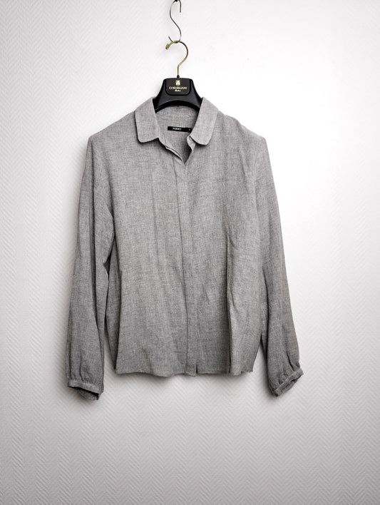 Front view of gray blouse