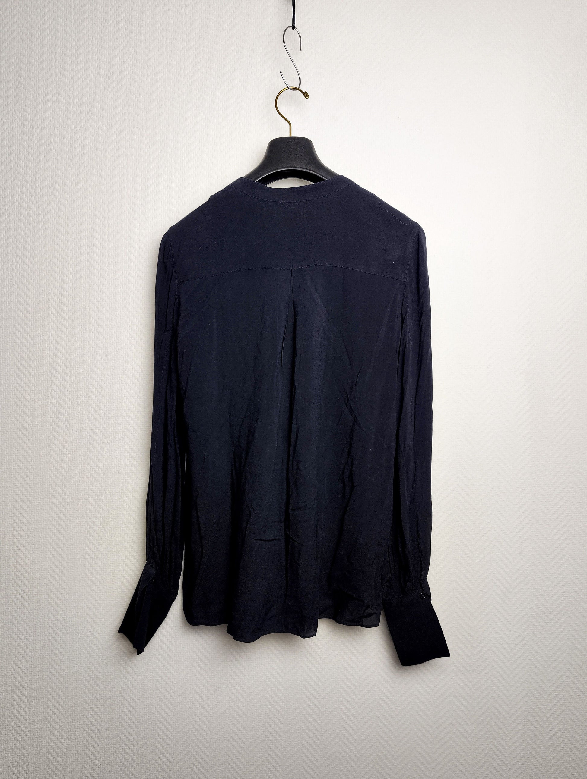 Back view of midnight navy blouse