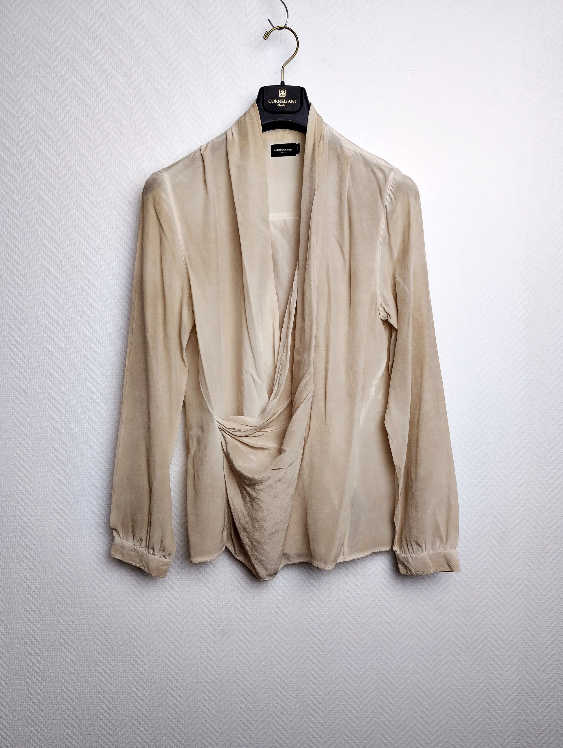Front view of beige blouse by Liebeskind Berlin