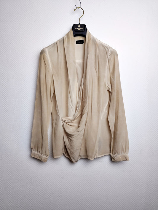 Front view of beige blouse by Liebeskind Berlin