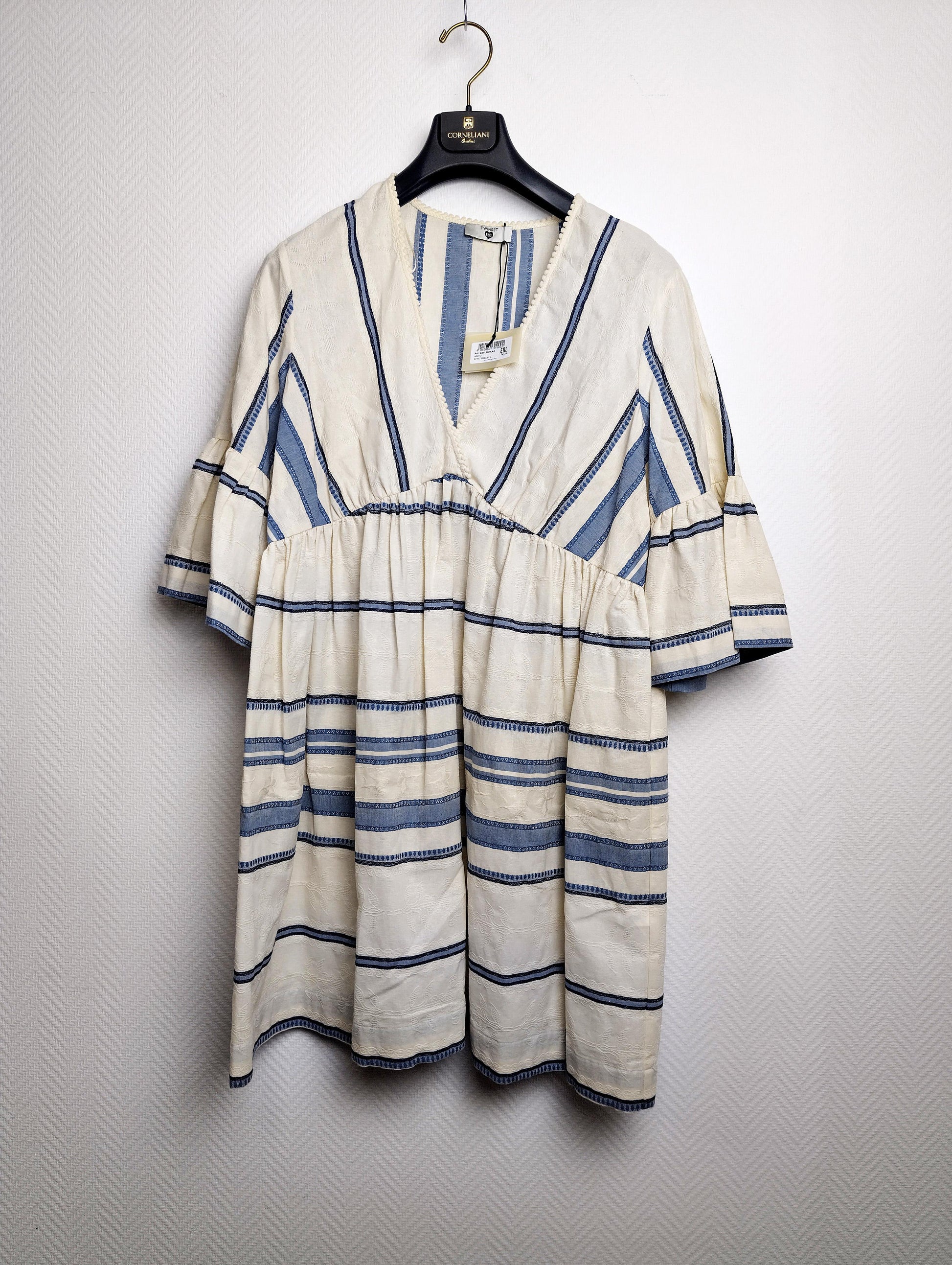 Front view of the striped dress